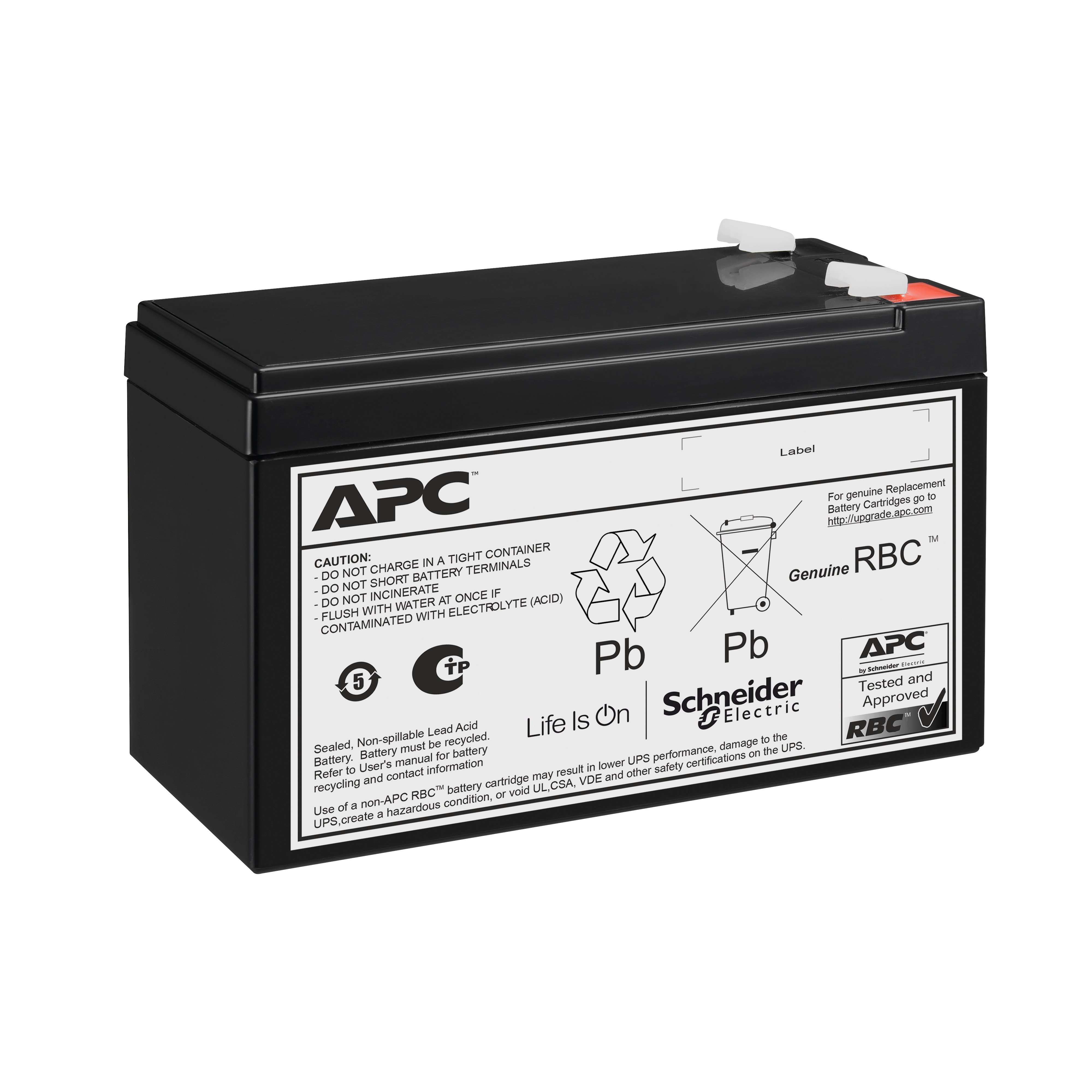 SCHNEIDER ELECTRIC - Cartuccia batteria di ricambio APC, VRLA, 7 Ah, 12 V DC, garanzia di 2 anni