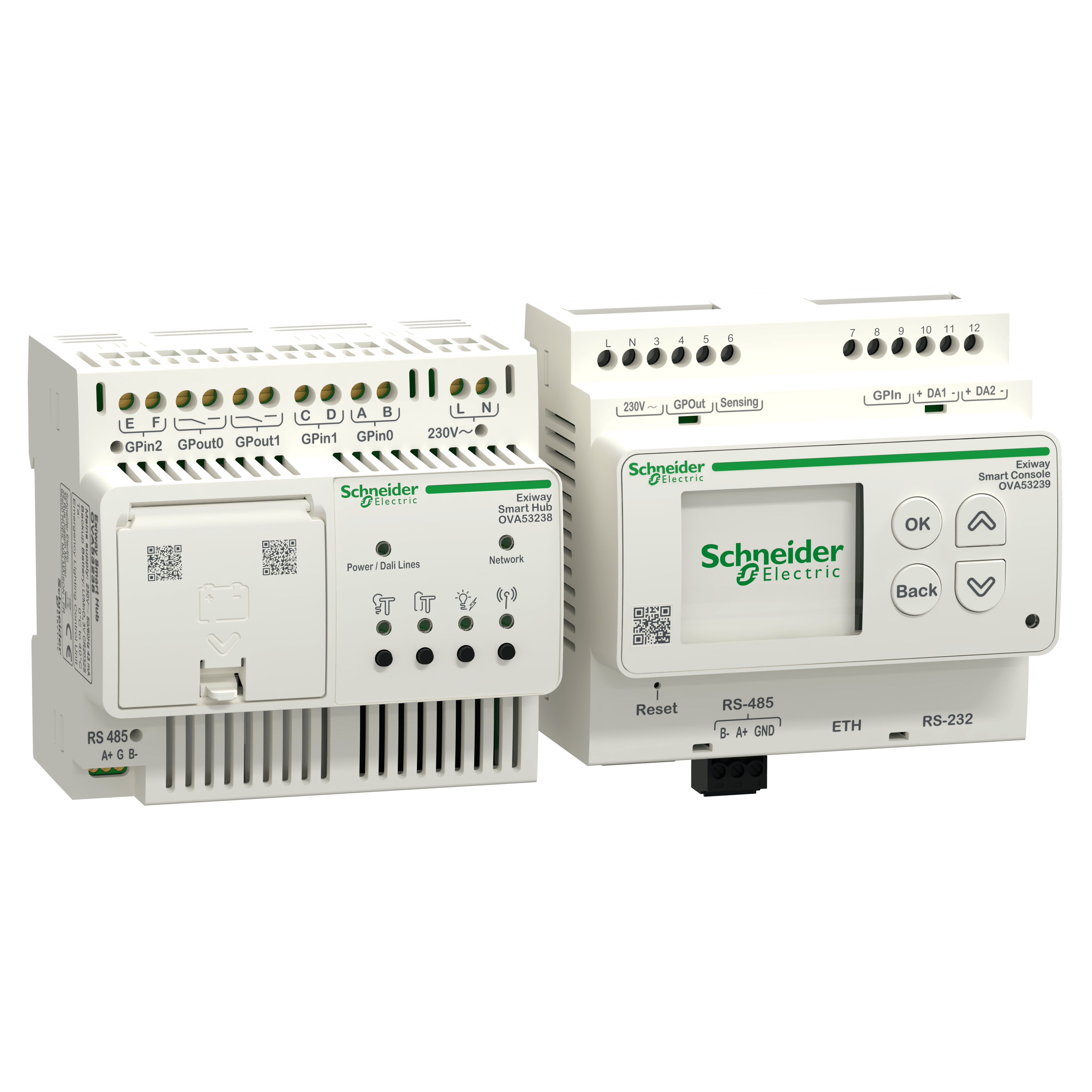 SCHNEIDER ELECTRIC - Centralina Smart Hub con modulo di controllo linea Smart Console, Smart System DiCube, bianco