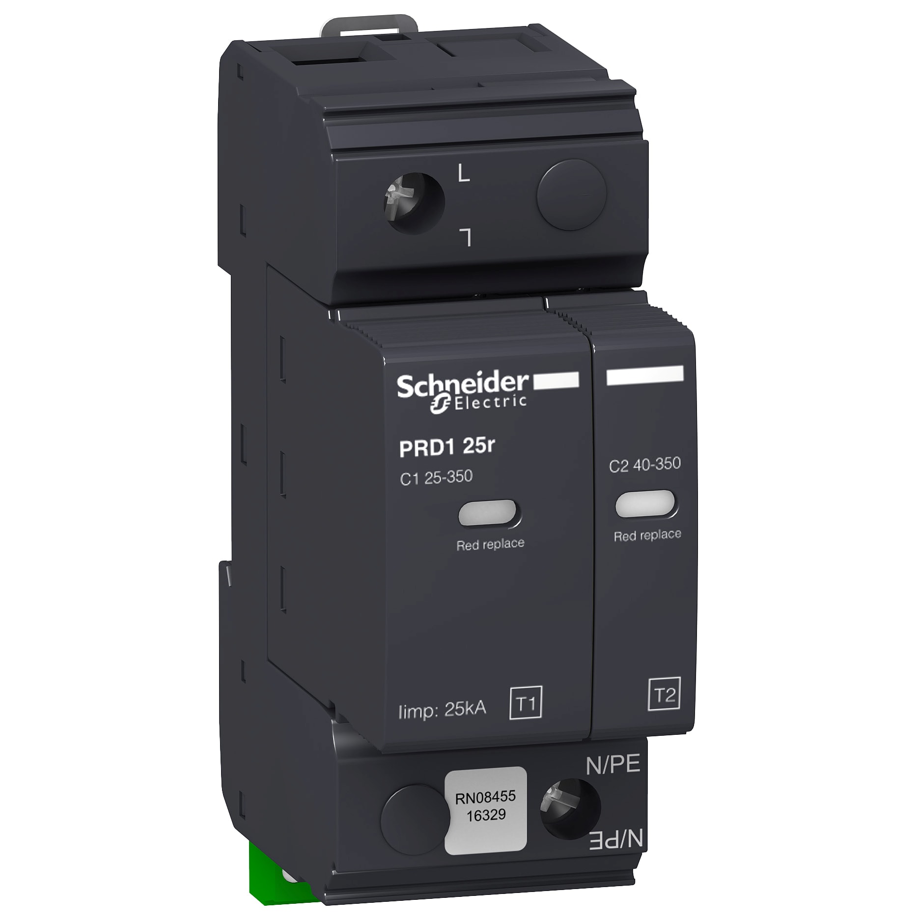 SCHNEIDER ELECTRIC - Scaricatore, Acti9, PRD1, 1P, 25kA, Imax 40kA, cartuccia estraibile, Tipo 1+2, TT, TN-C 16329