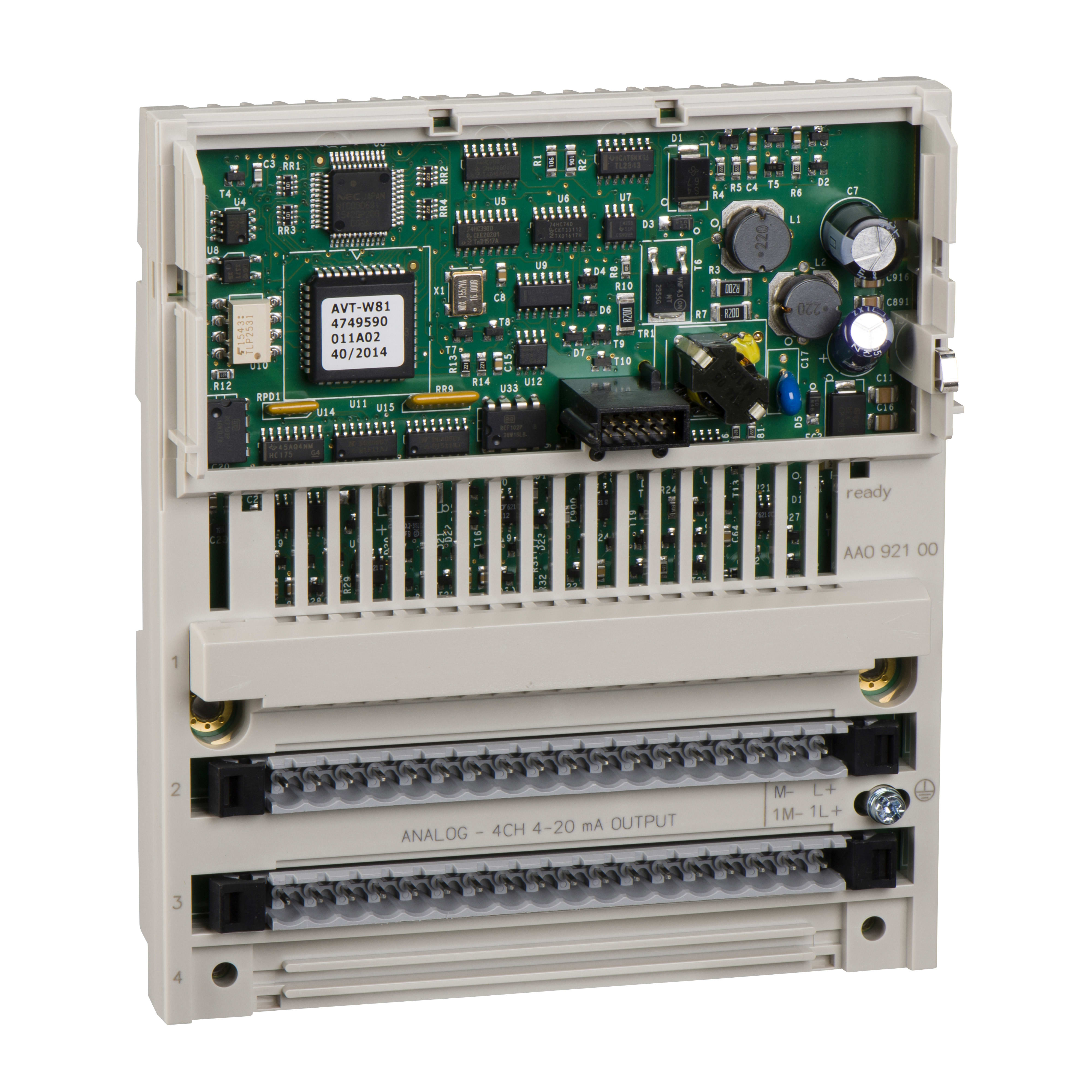SCHNEIDER ELECTRIC - Modulo di uscite digitali, Discrete Output Module per Modicon Momentum, 4 Output - 4..20 mA 170AAO92100