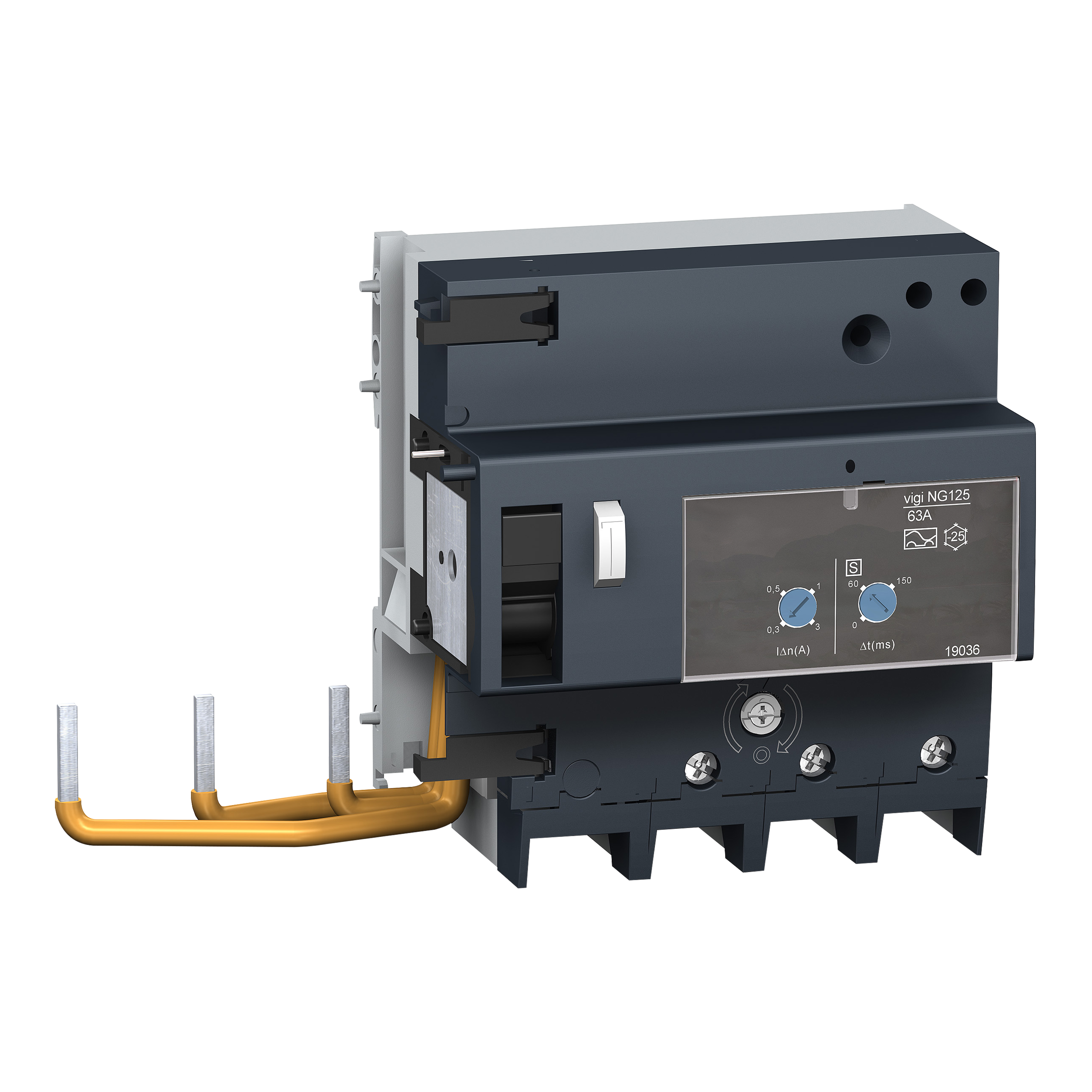 SCHNEIDER ELECTRIC - Blocco differenziale Vigi NG125 3P 63A 300÷3000mA I/S/R Tipo A 500Vca 19053