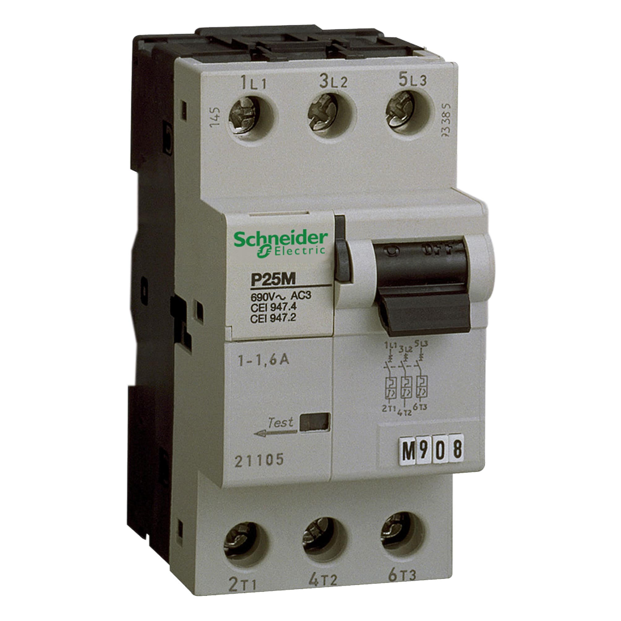 SCHNEIDER ELECTRIC - Interruttore protezione motore P25M 3P 6÷10A 21109