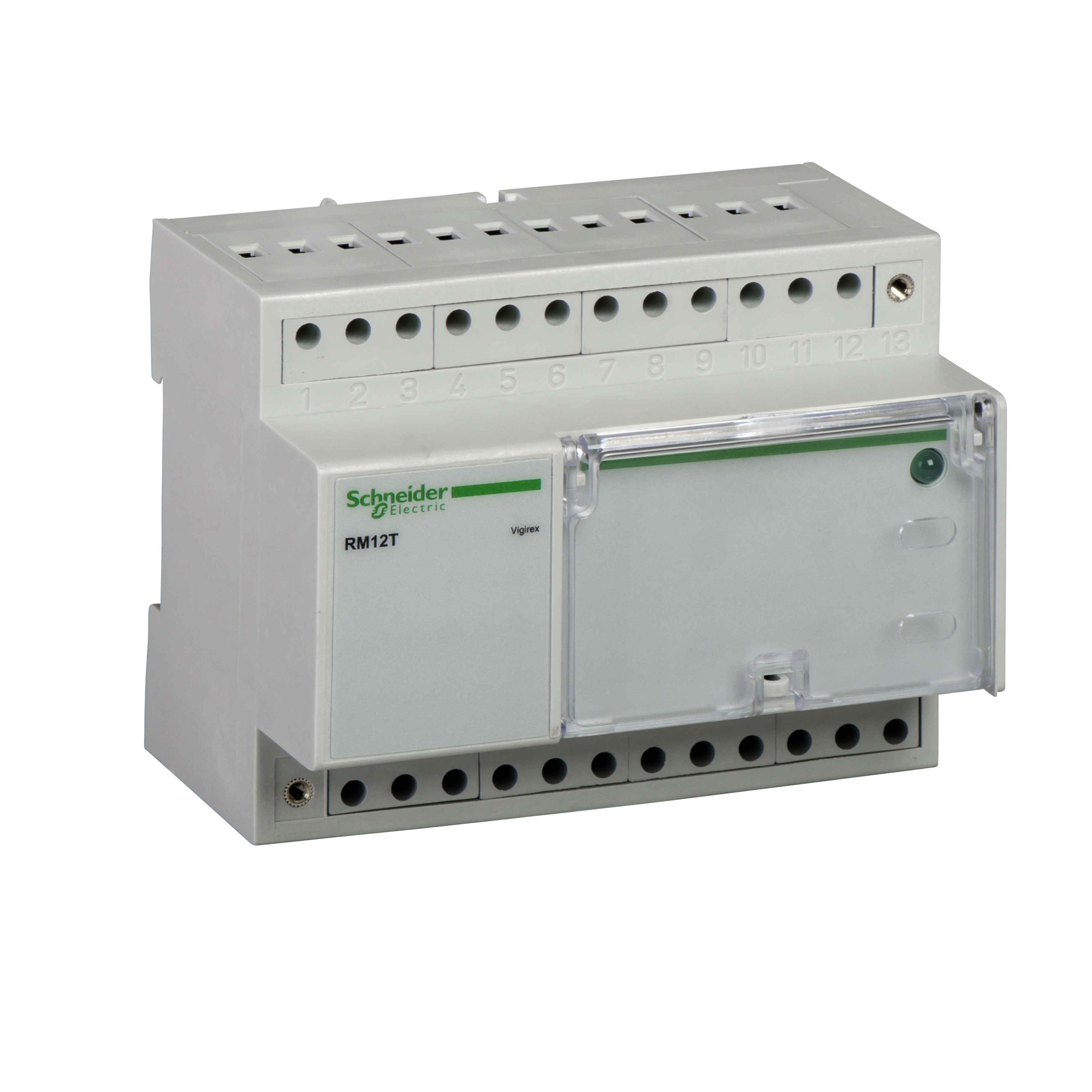 SCHNEIDER ELECTRIC - Mutiplexer di connessione RM12T, relè di monitoraggio VigiPacT RMH, 220/240VAC 50/60Hz, fino a 12 sensori