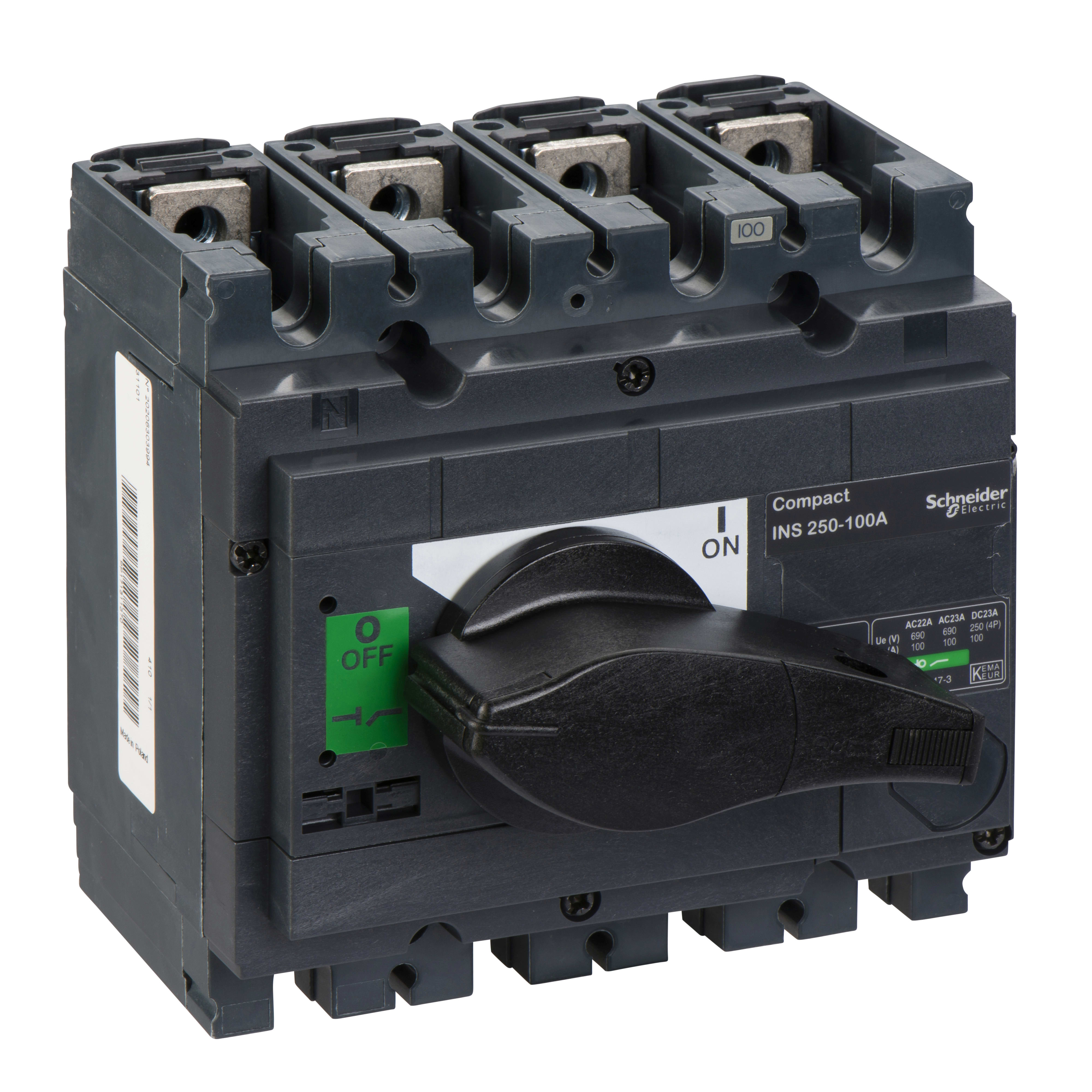 SCHNEIDER ELECTRIC - Interruttore / sezionatore Compact INS250 - 100 A - 4 poli