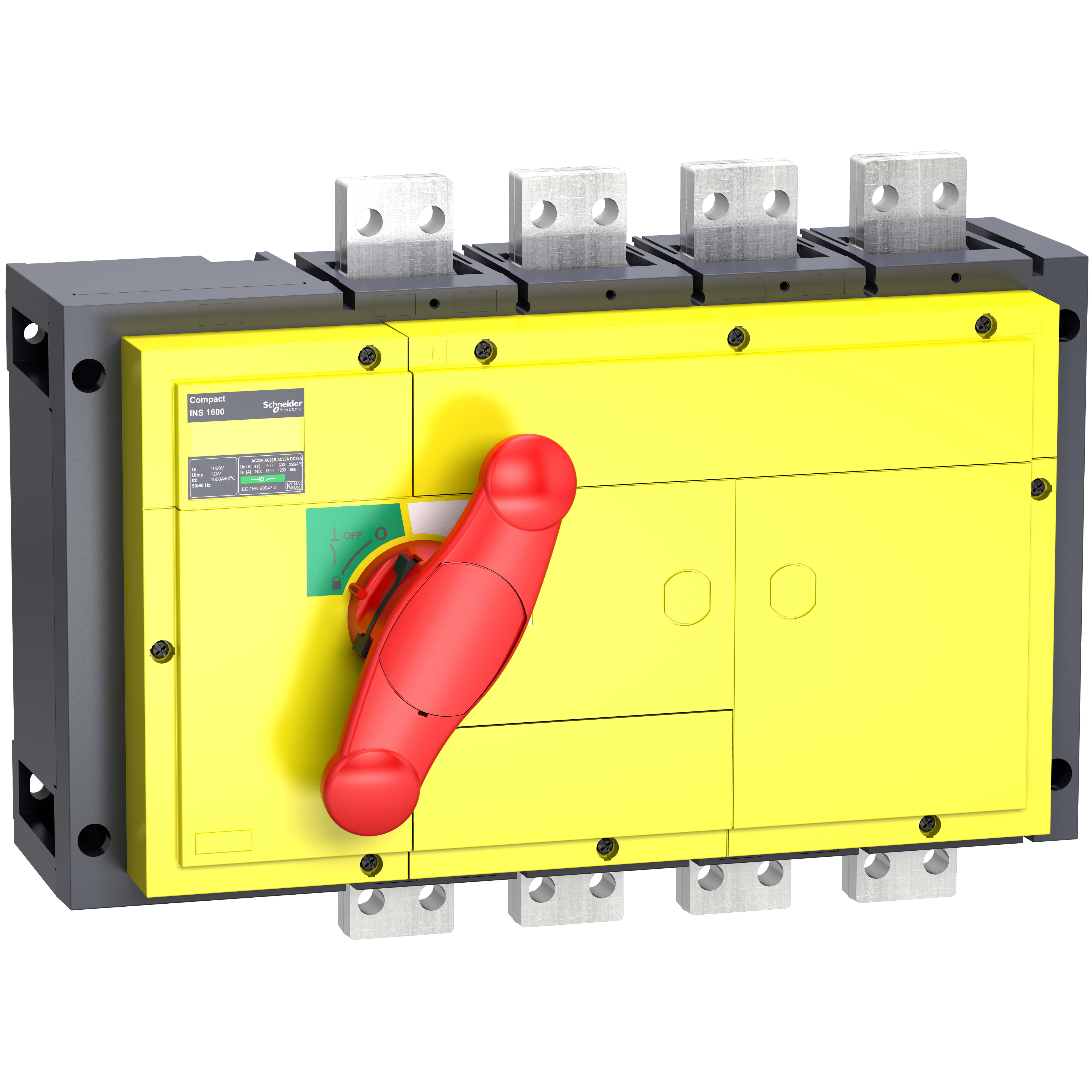 SCHNEIDER ELECTRIC - Interruttore / sezionatore Compact INS800 - 800 A - 4 poli - comando emergenza