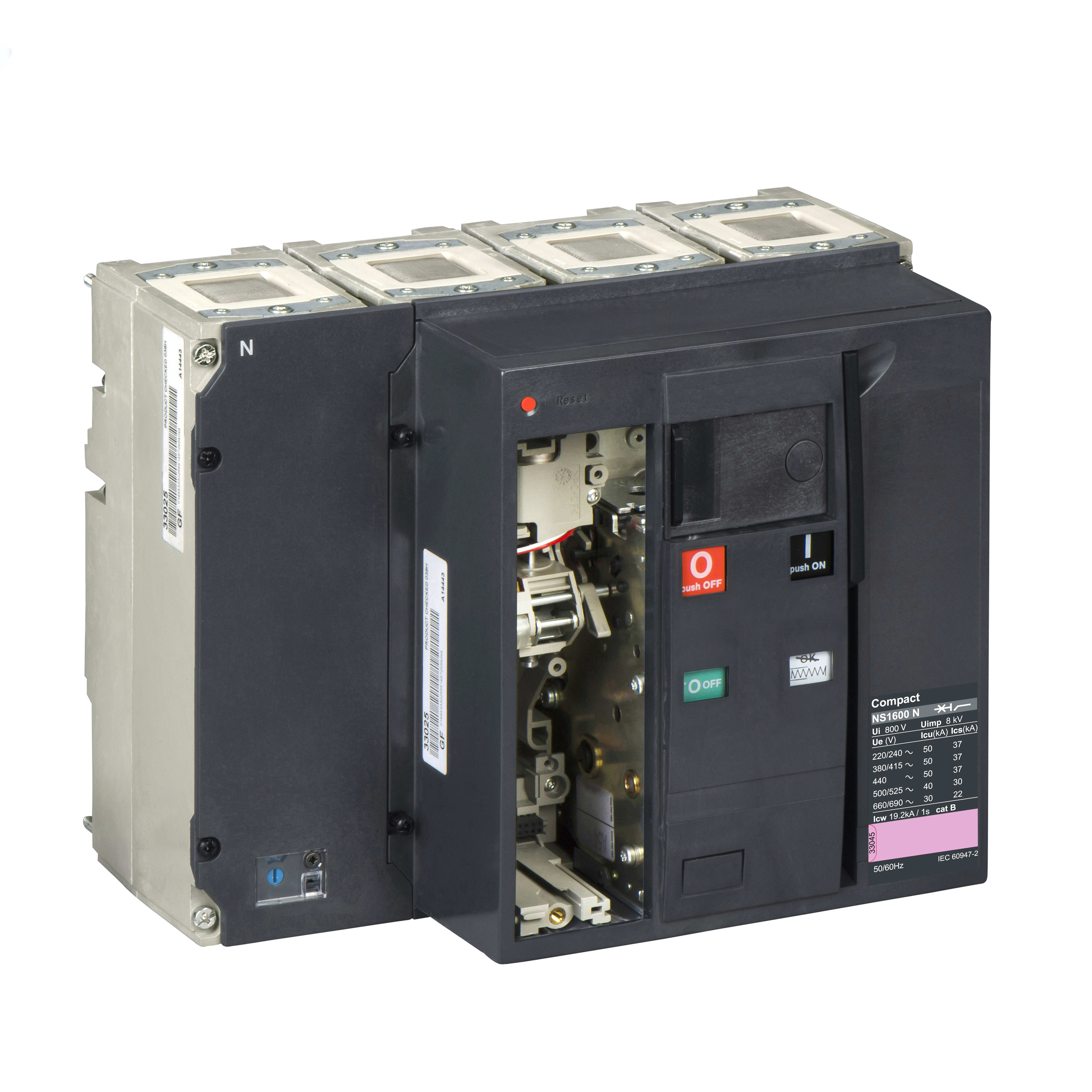 SCHNEIDER ELECTRIC - Interruttore Compact NS1600N - 1600 A - 4 poli - Fisso - S/sganciatore 33314