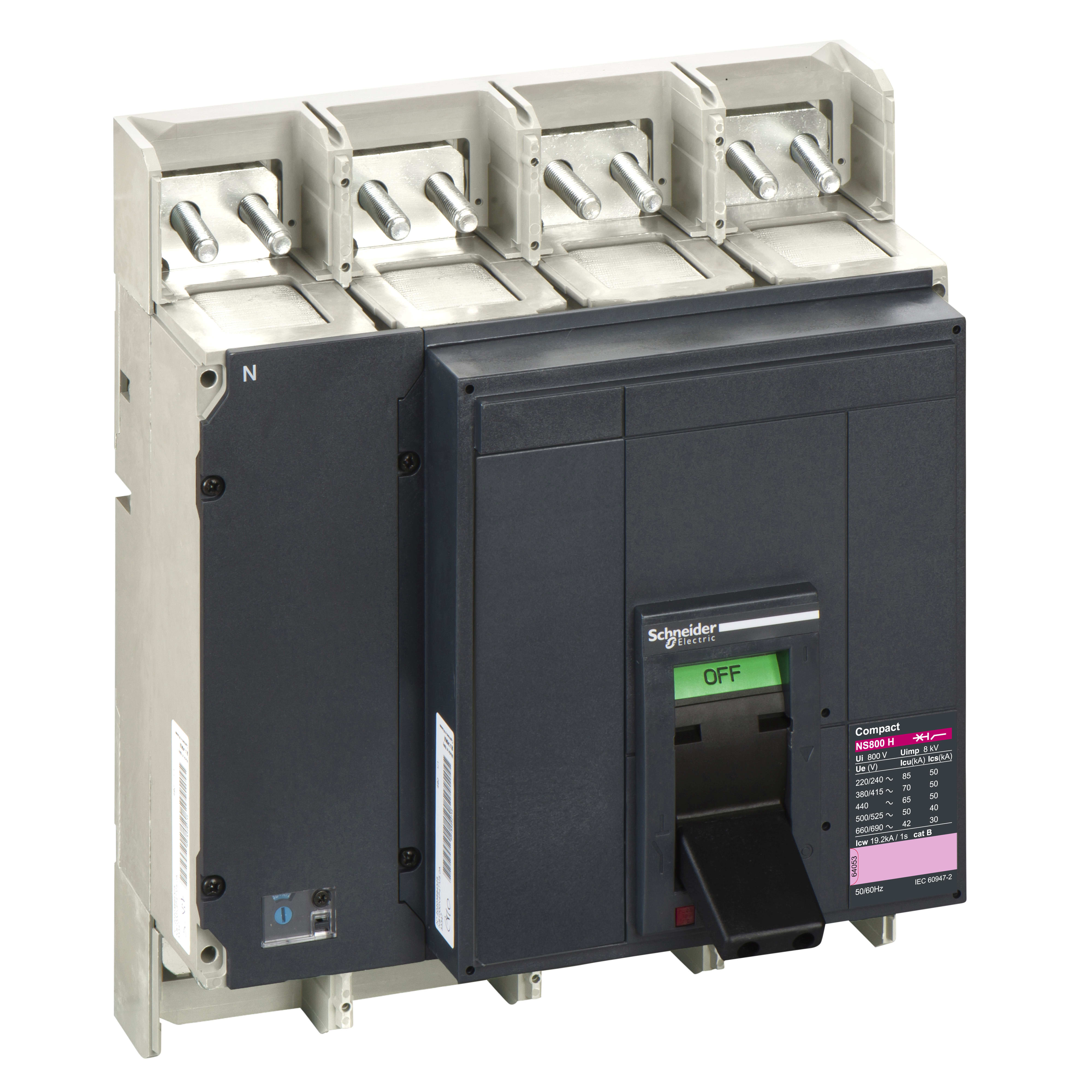 SCHNEIDER ELECTRIC - Interruttore Compact NS800H - 800 A - 4 poli - Estraibile - S/sganciatore