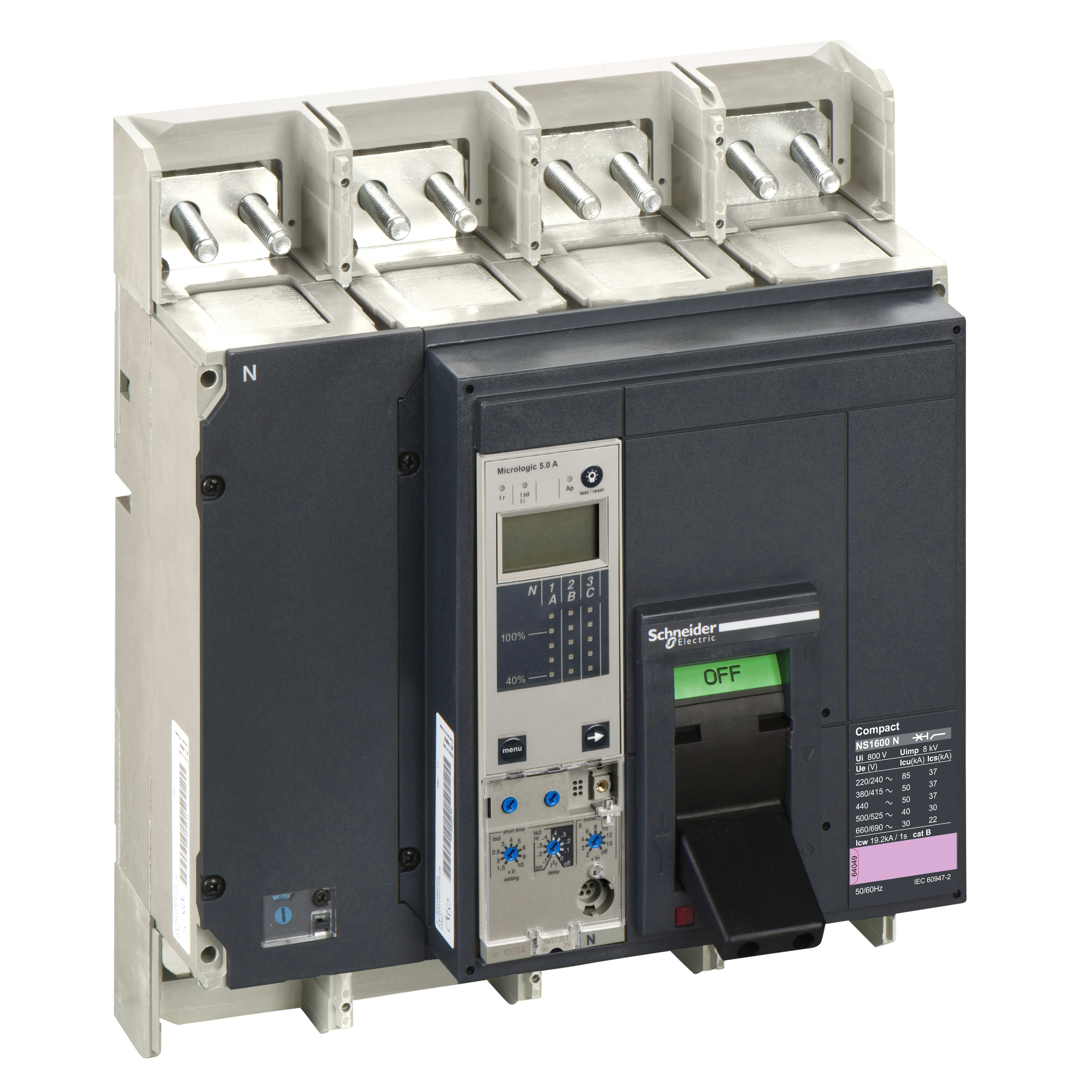 SCHNEIDER ELECTRIC - Interruttore Compact NS1600N - 1600 A - 4 poli - Estraibile - S/sganciatore 33414