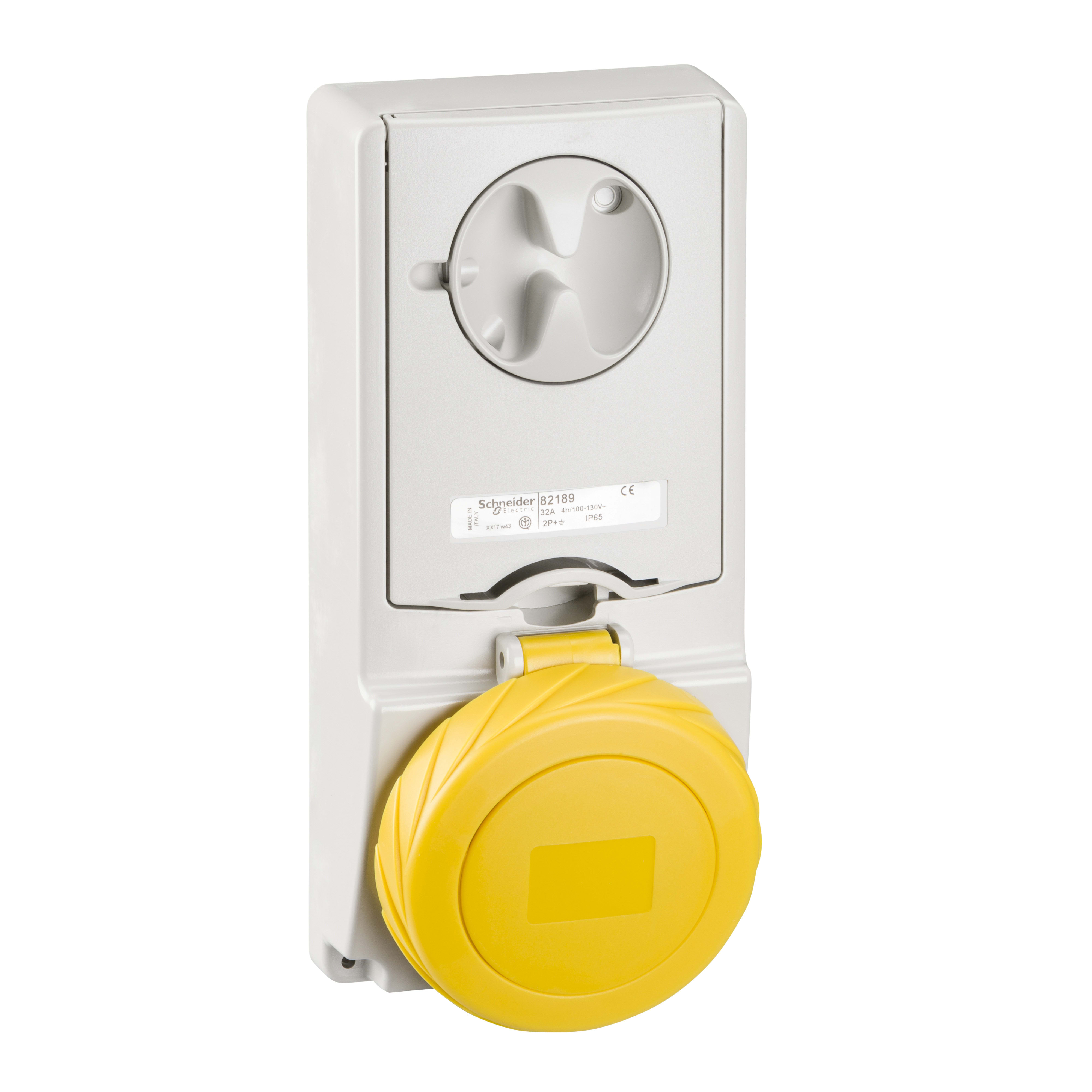 SCHNEIDER ELECTRIC - Presa da incasso interbloccata con fusibile Unika IP65 32A 110V 3P+N+T