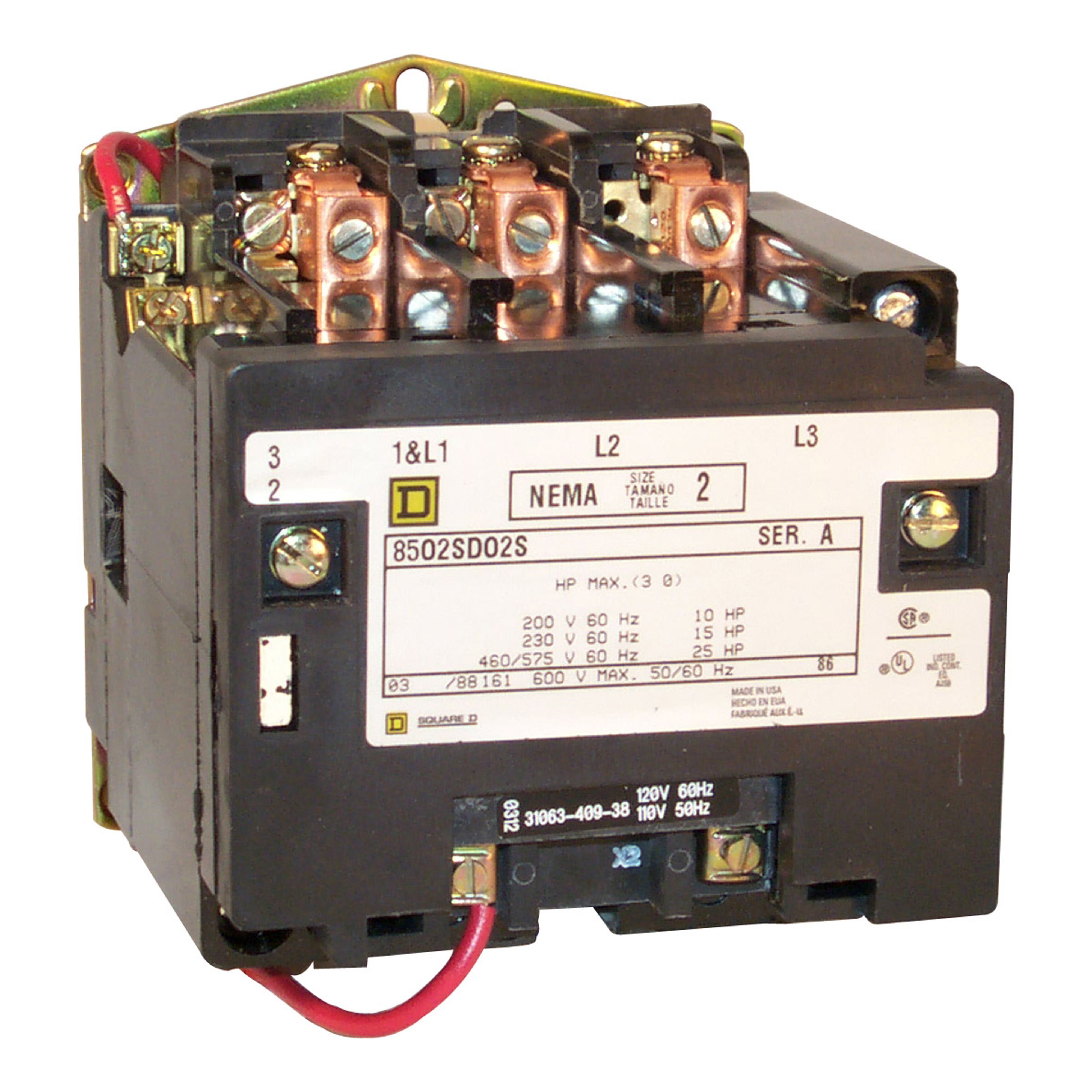 SCHNEIDER ELECTRIC - Contattore 600 VCA 45 A NEMA + accessori