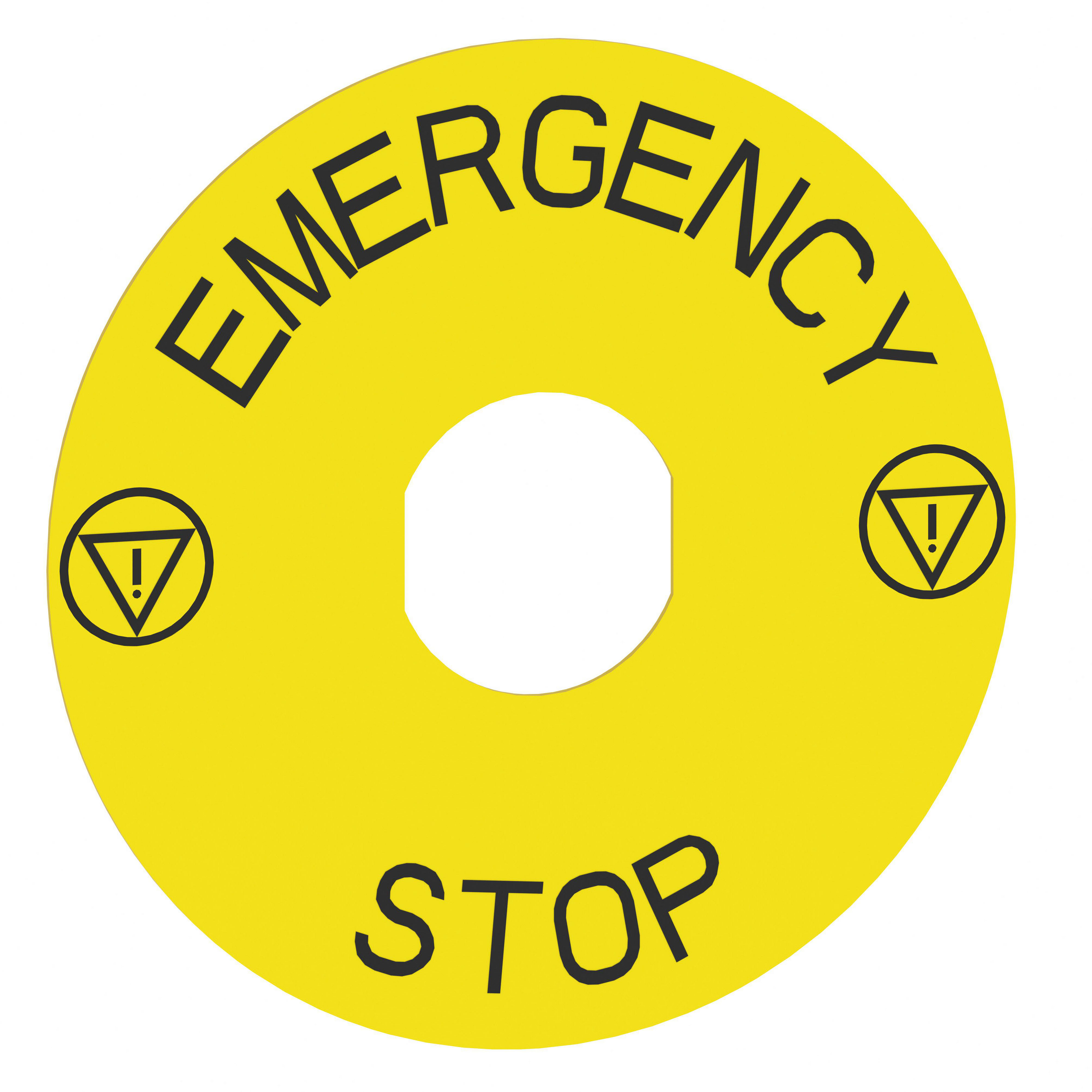 SCHNEIDER ELECTRIC - Piastra etichetta ARR. Ø90mm - ARRESTO D' - PER UNITÀ Ø30