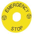 SCHNEIDER ELECTRIC - Piastra etichetta ARR. Ø90mm - ARRESTO D' - PER UNITÀ Ø30