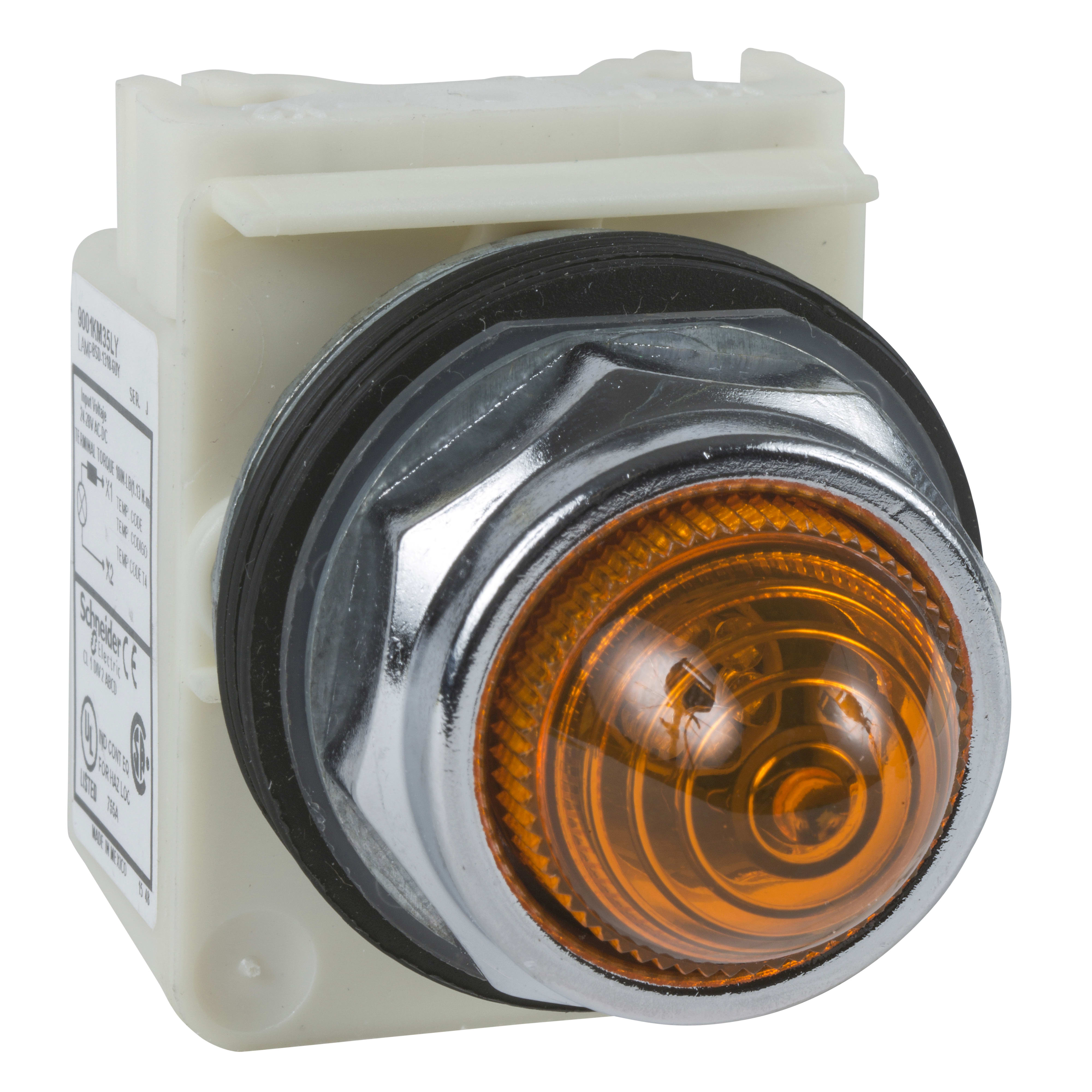 SCHNEIDER ELECTRIC - Lampada spia Ø30 - giallo - metallo - led alta luminosità attacco BA 9S - 120V AC