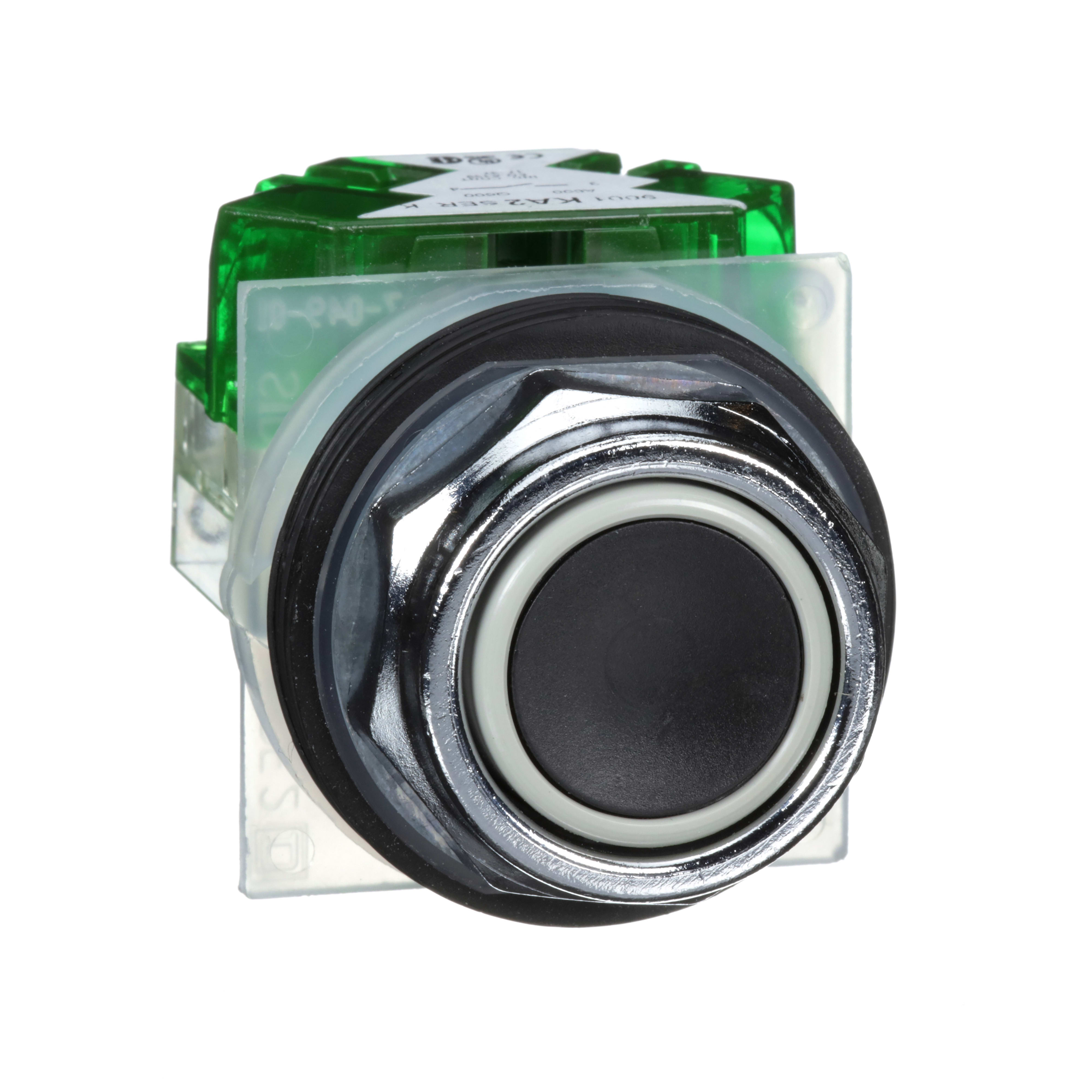 SCHNEIDER ELECTRIC - Pulsante nero Ø30 - incassato, con ritorno - 1NO