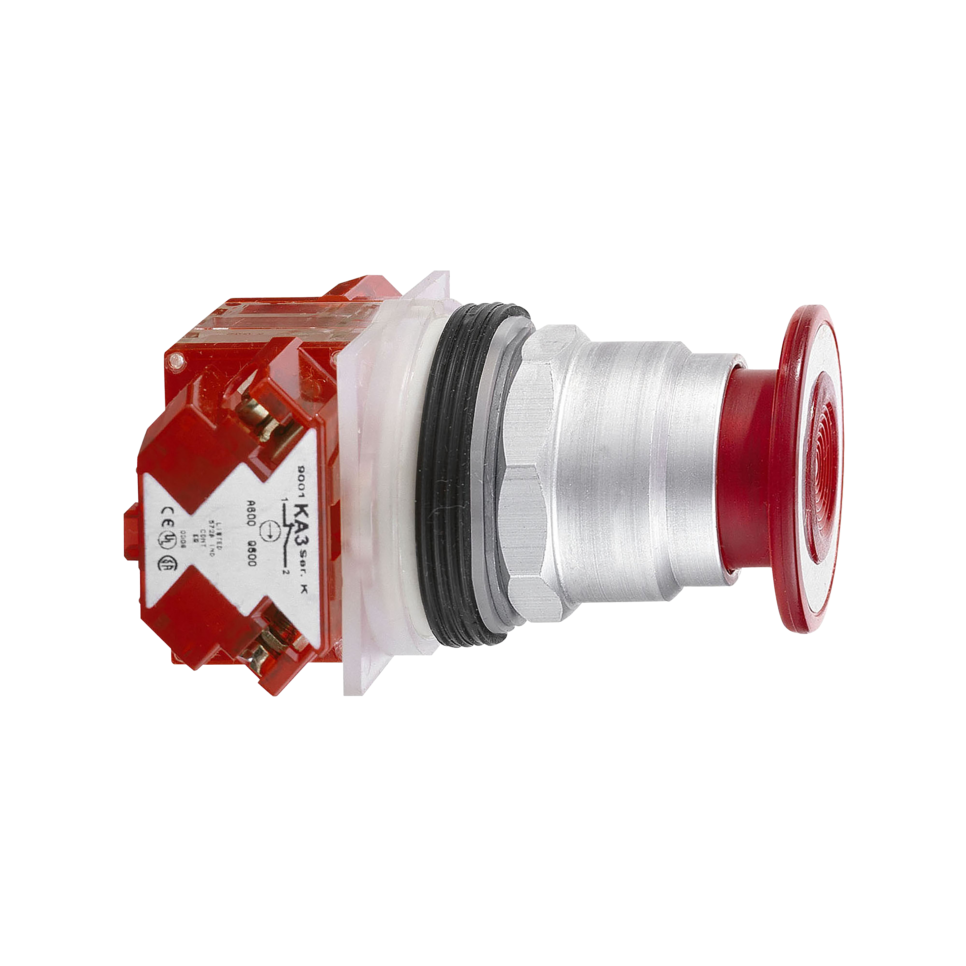 SCHNEIDER ELECTRIC - Pulsante Ø30 - lunetta metallo - testa a fungo Ø41mm - rosso - 3 posizioni - 2NC