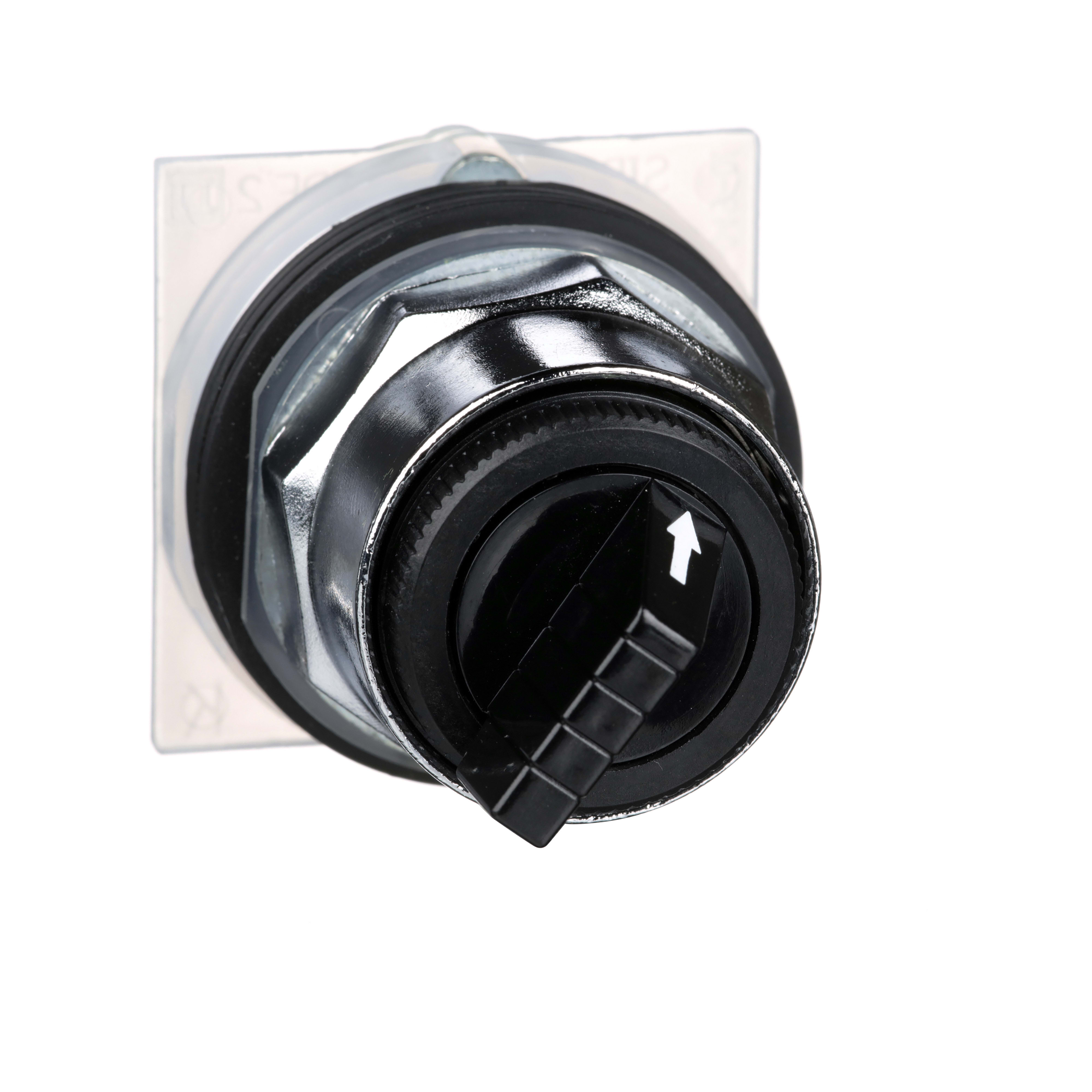 SCHNEIDER ELECTRIC - Testa selettore, Harmony 9001K, metallo, leva standard, nero, 30mm, 2 posizioni fisse