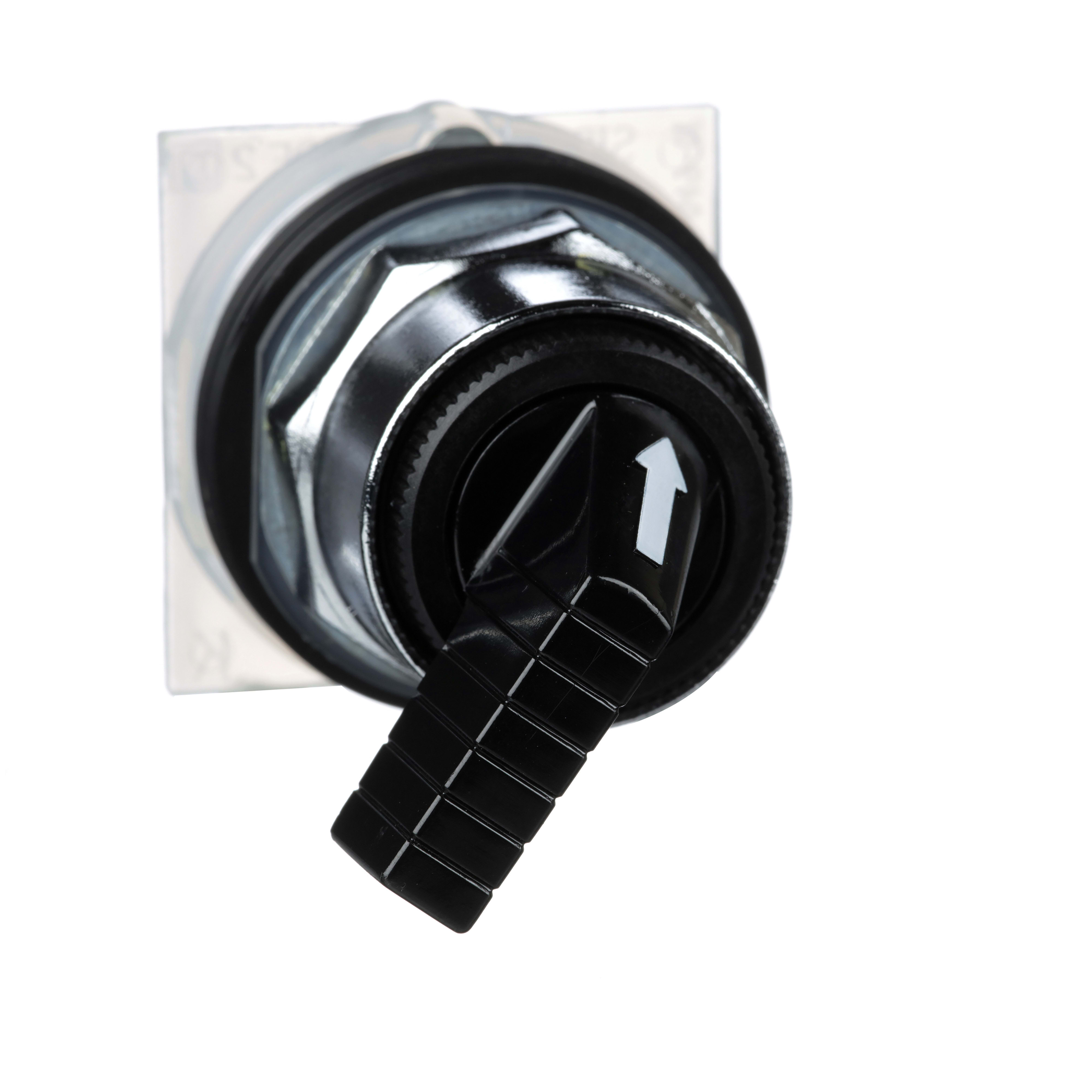SCHNEIDER ELECTRIC - Testa selettore, Harmony 9001K, metallo, leva lunga, nero, 30mm, 2 posizioni fisse
