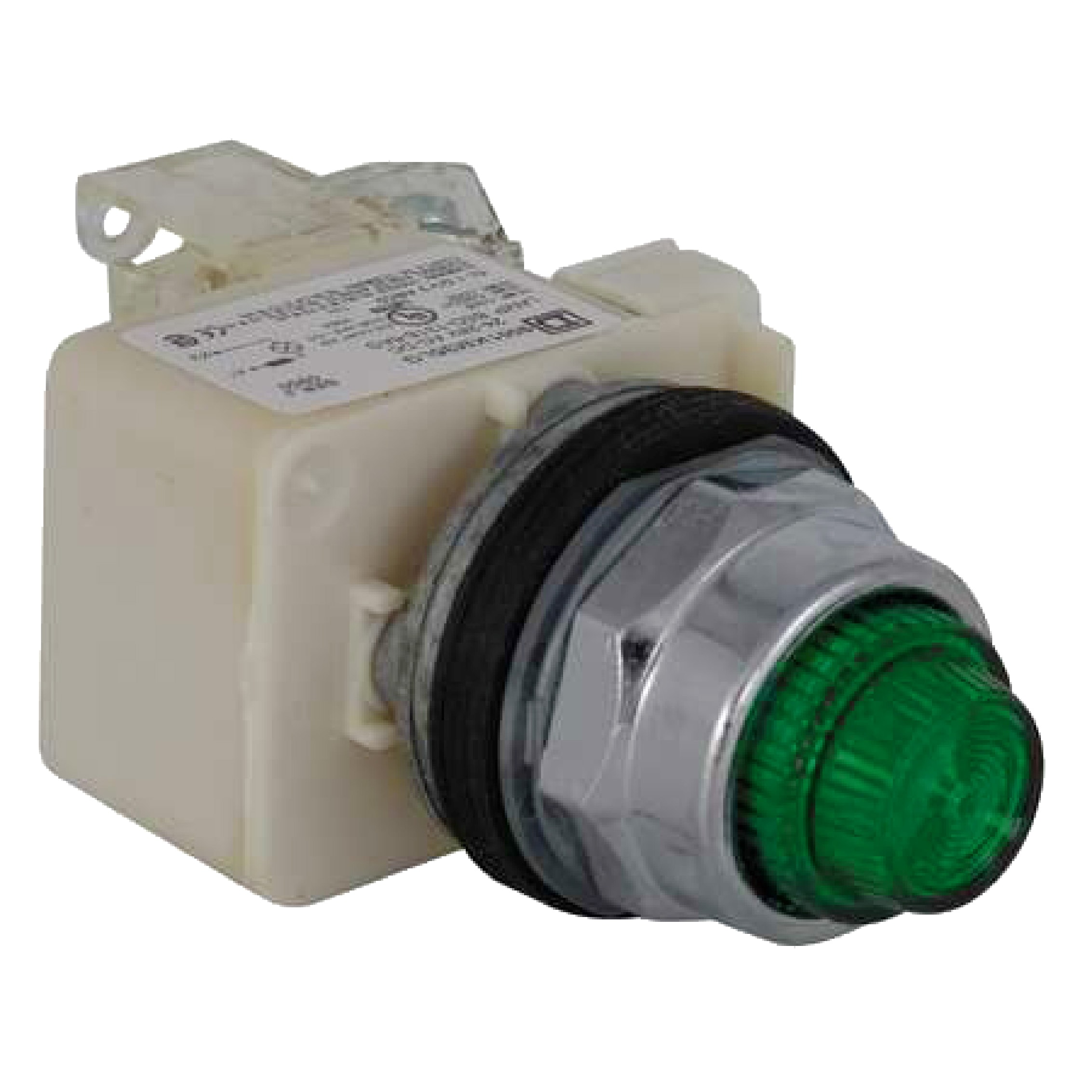SCHNEIDER ELECTRIC - Pulsante luminoso verde Ø 30 - Sporgente, ritorno a molla - 24 V - 1NO