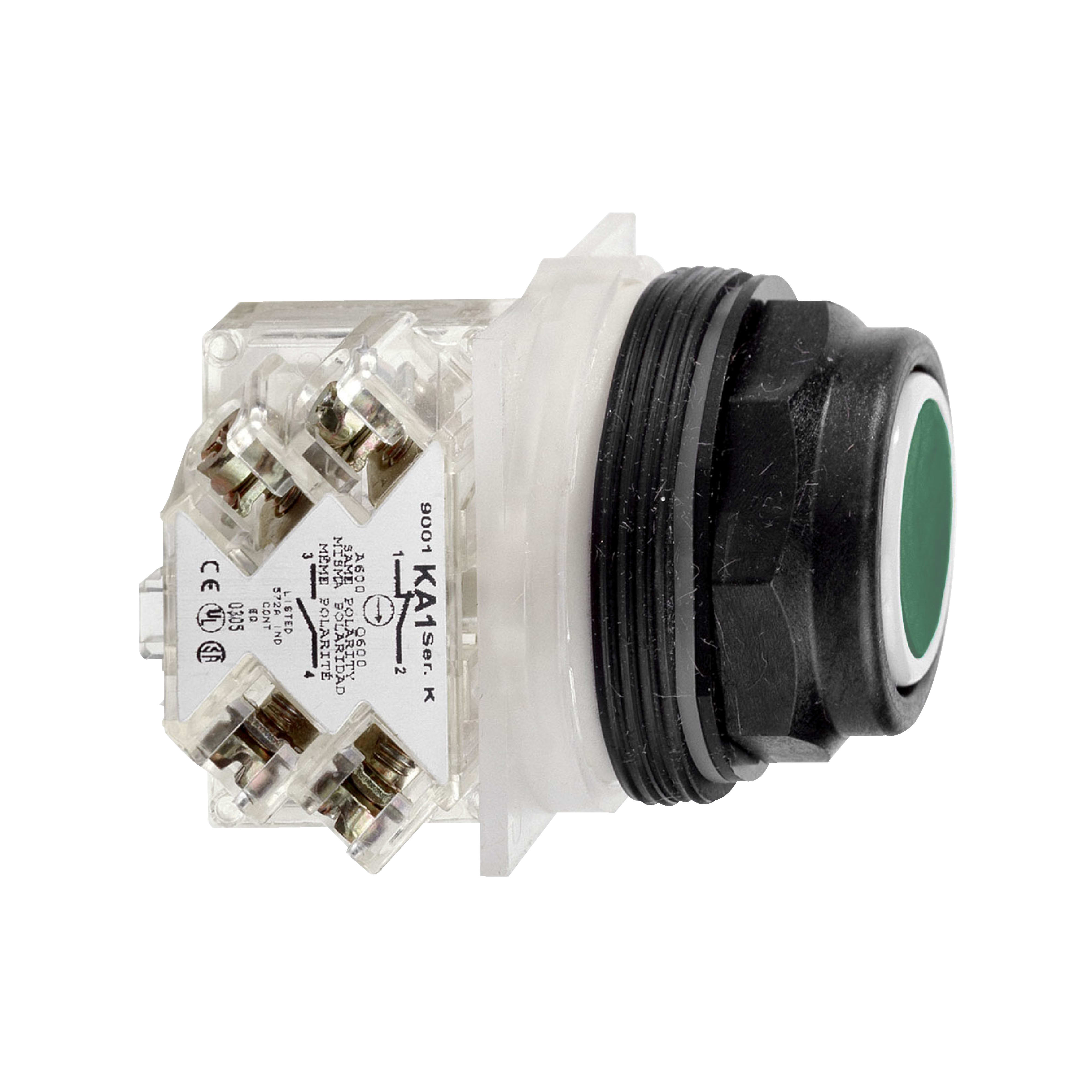 SCHNEIDER ELECTRIC - Pulsante verde Ø30 - incassato con ritorno - 1NO