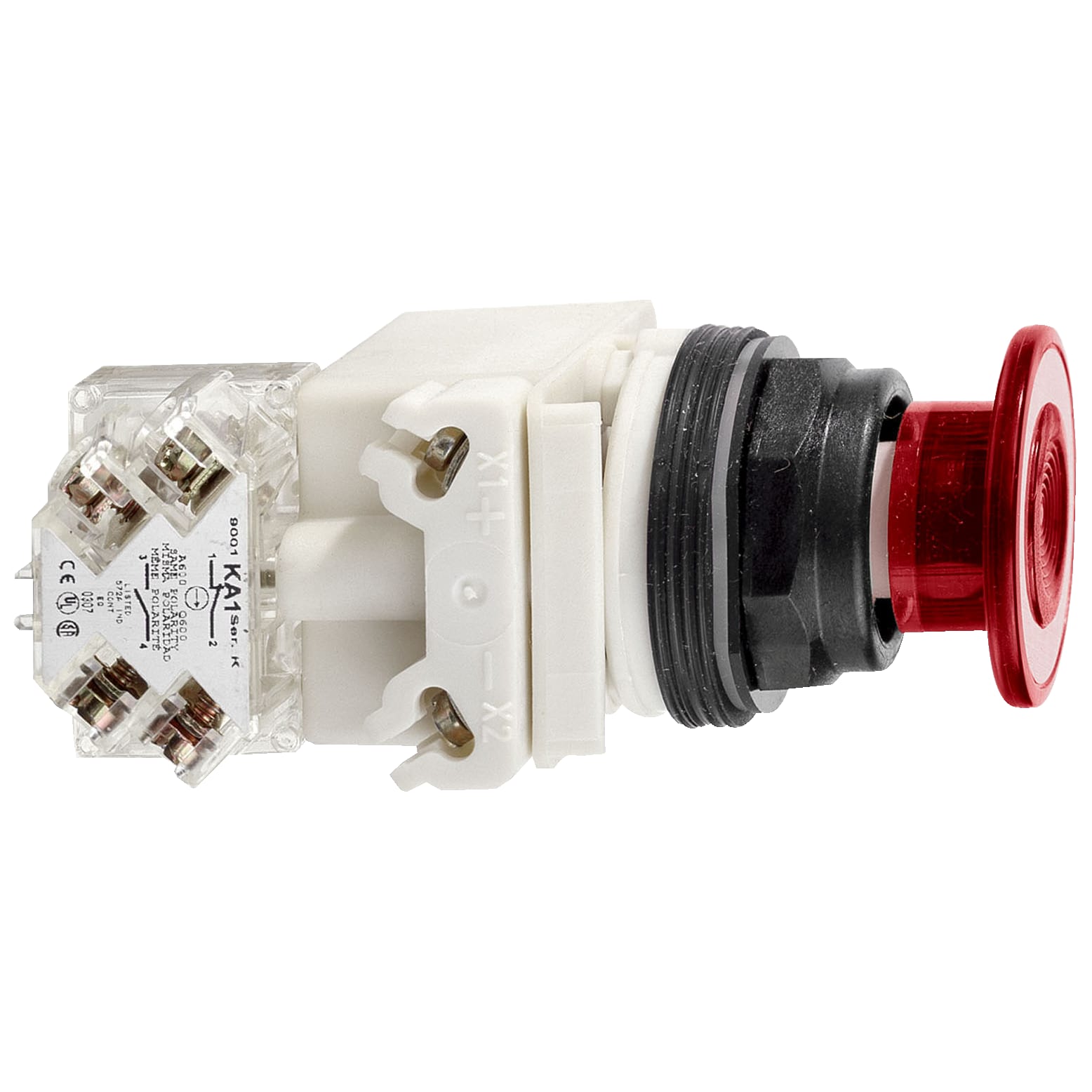 SCHNEIDER ELECTRIC - Pulsante luminoso Ø30 - testa a fungo Ø41mm - rosso - 2 posizioni - 24V AC/DC