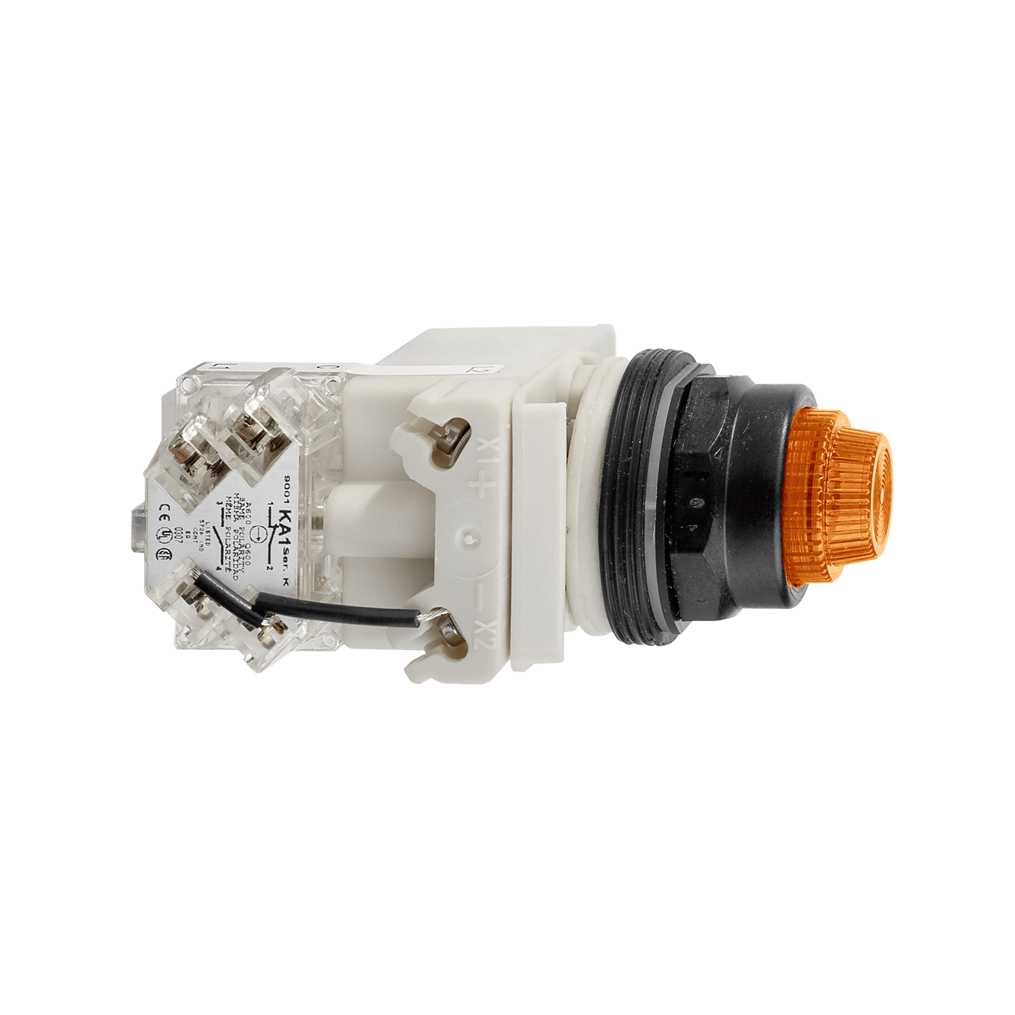 SCHNEIDER ELECTRIC - Pulsante luminoso arancio Ø30 - sporgente con ritorno - 120V - 1 NC/NO