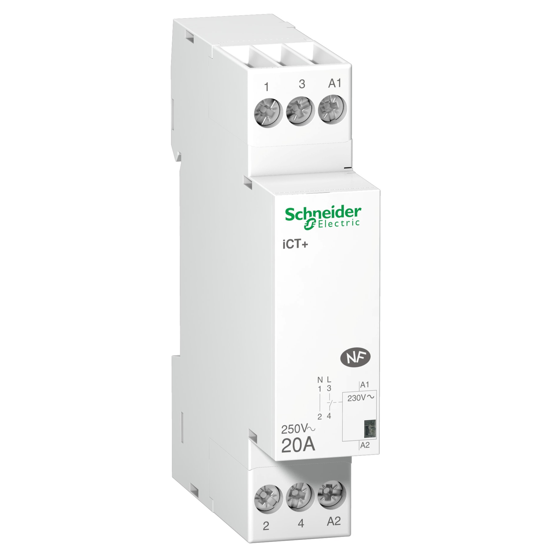 SCHNEIDER ELECTRIC - Contattore iCT+ 1NA 20A comando 230Vca A9C15030