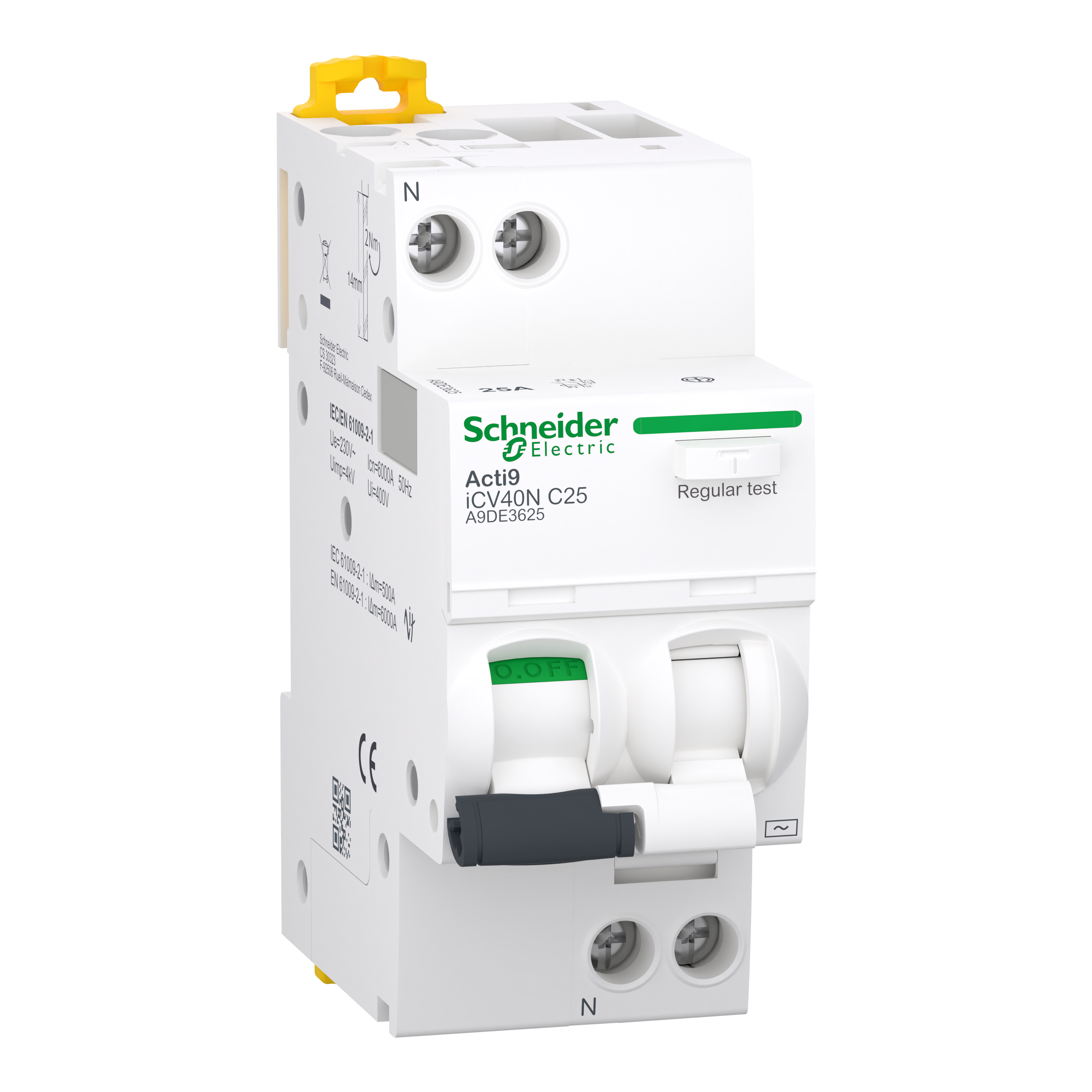 SCHNEIDER ELECTRIC - Interruttore magnetotermico differenziale iCV40N 1P+N C 25A 30mA Tipo AC A9DE3625