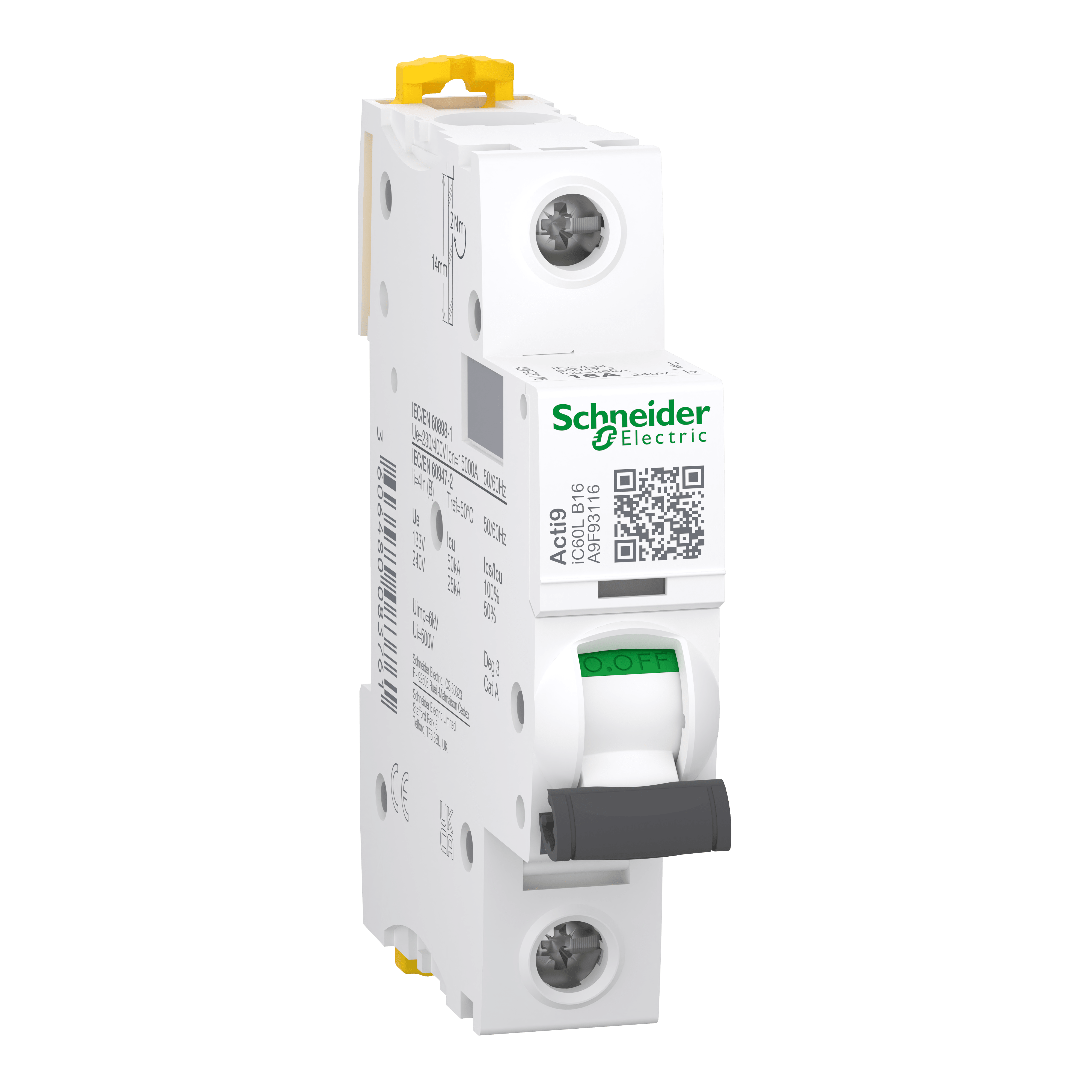 SCHNEIDER ELECTRIC - Interruttore magnetotermico iC60L 1P B 16A 15000A