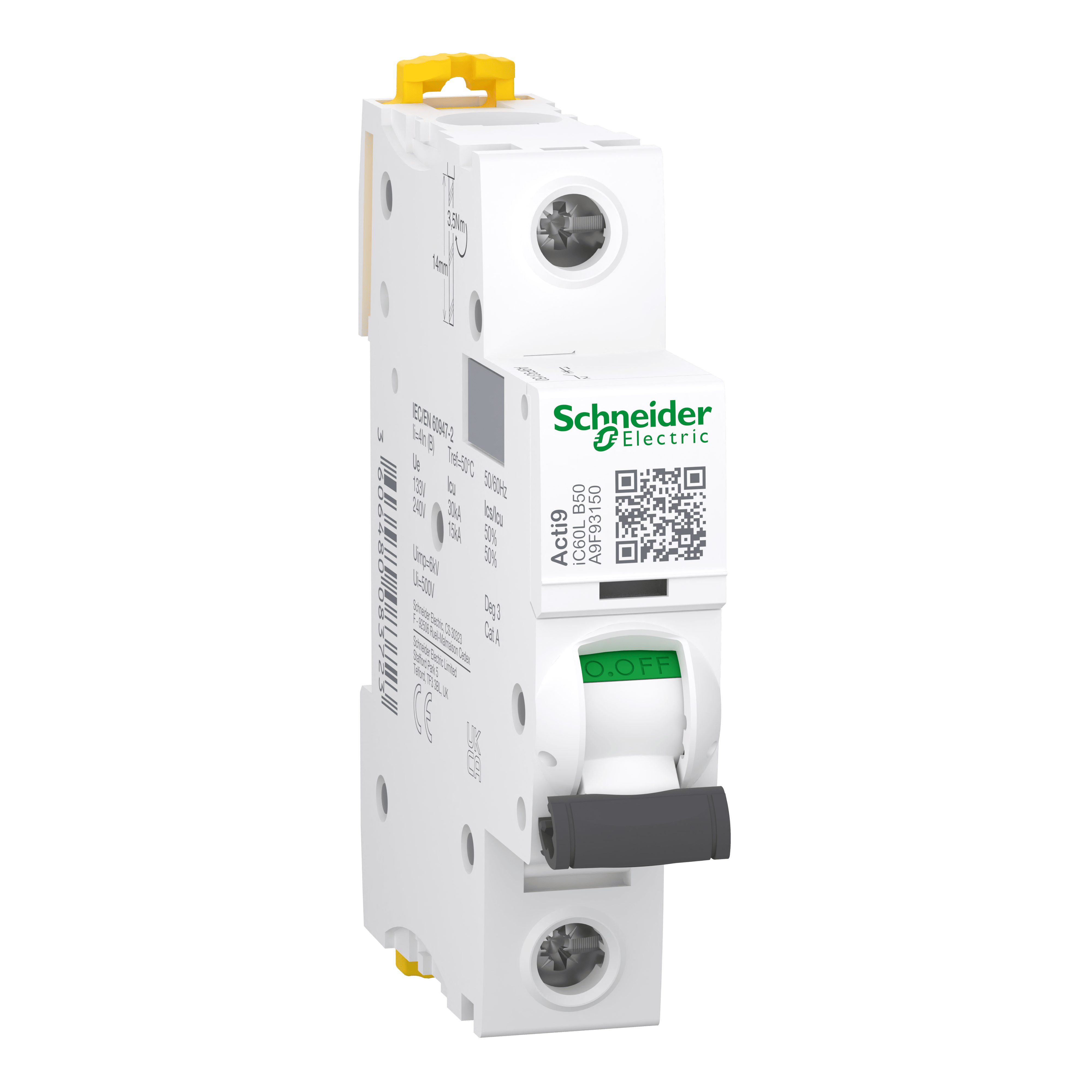 SCHNEIDER ELECTRIC - Interruttore magnetotermico iC60L 1P B 50A 15kA