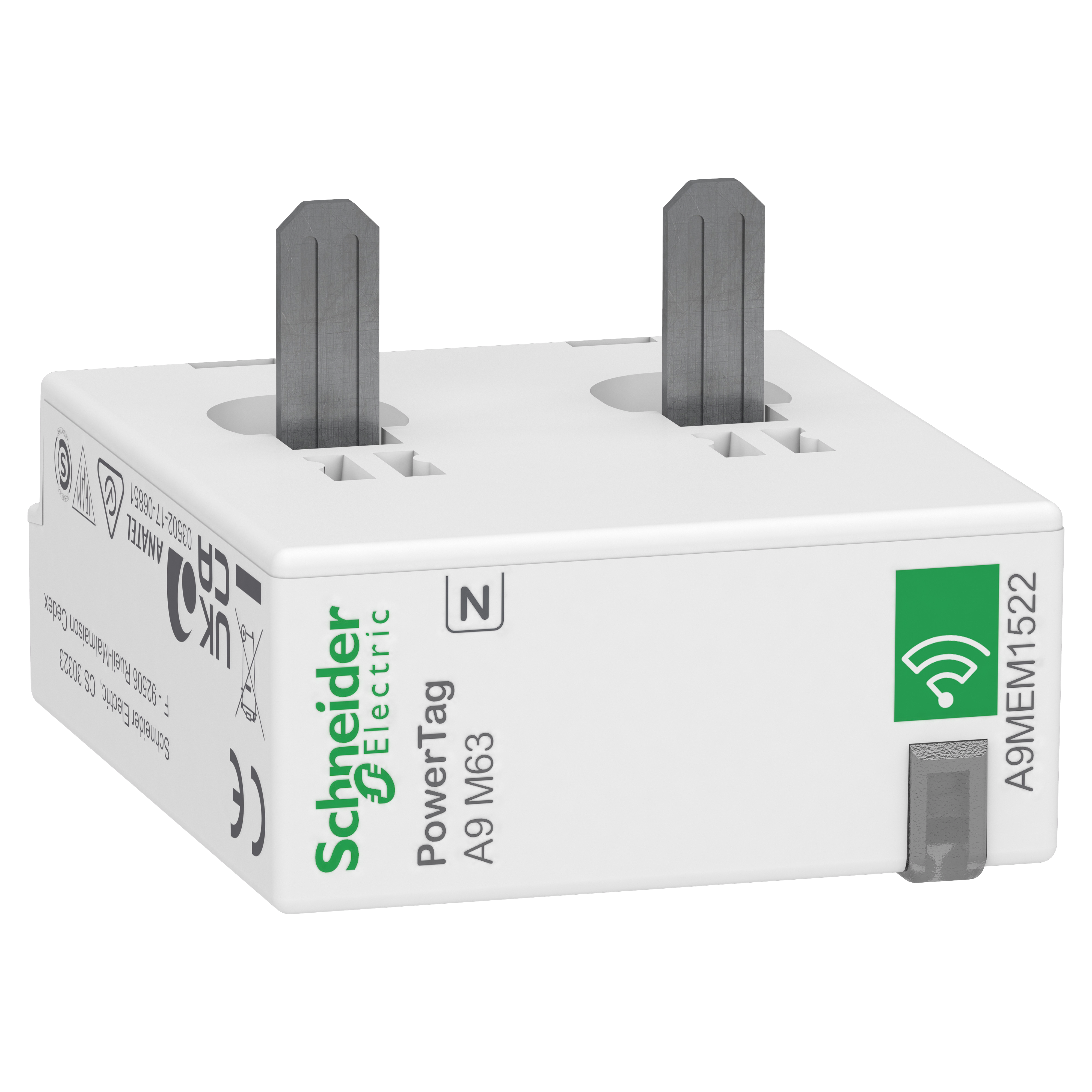 SCHNEIDER ELECTRIC - Acti 9 - PowerTag - 1P+N - Sensore di monitoraggio 63A - valle A9MEM1522