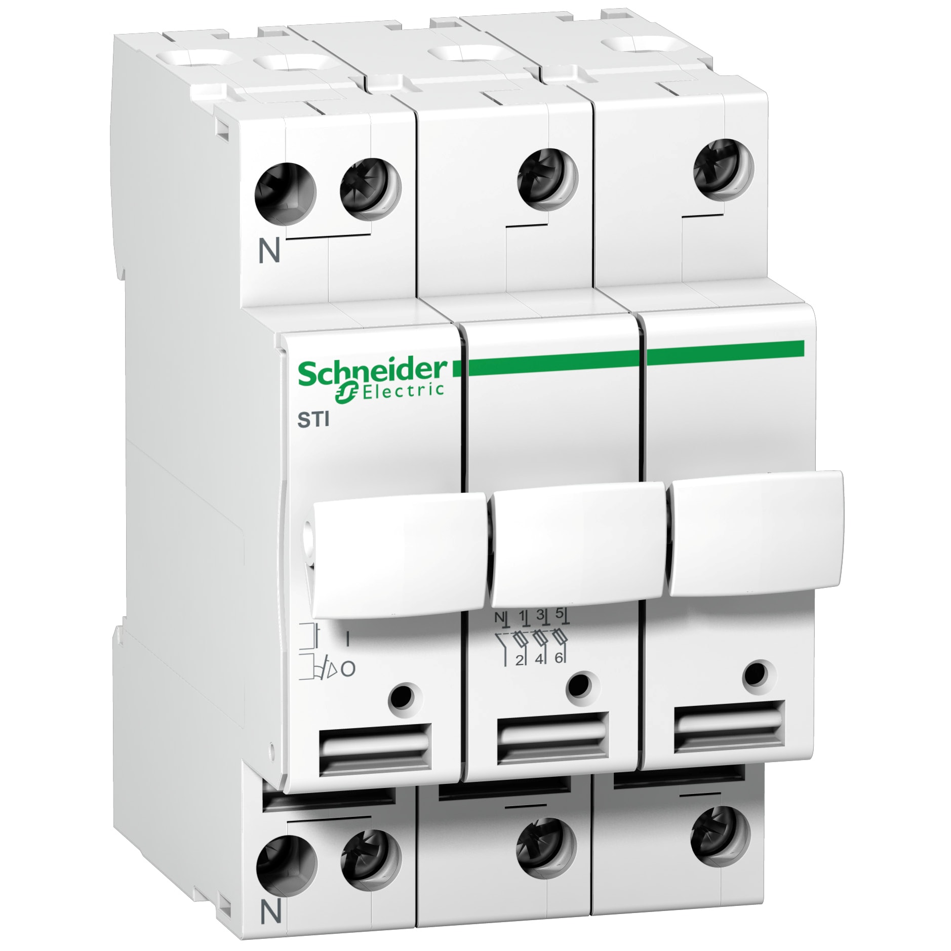 SCHNEIDER ELECTRIC - Base portafusibile STI - 3P+N - 8.5x31.5 - 400 Vca A9N15657