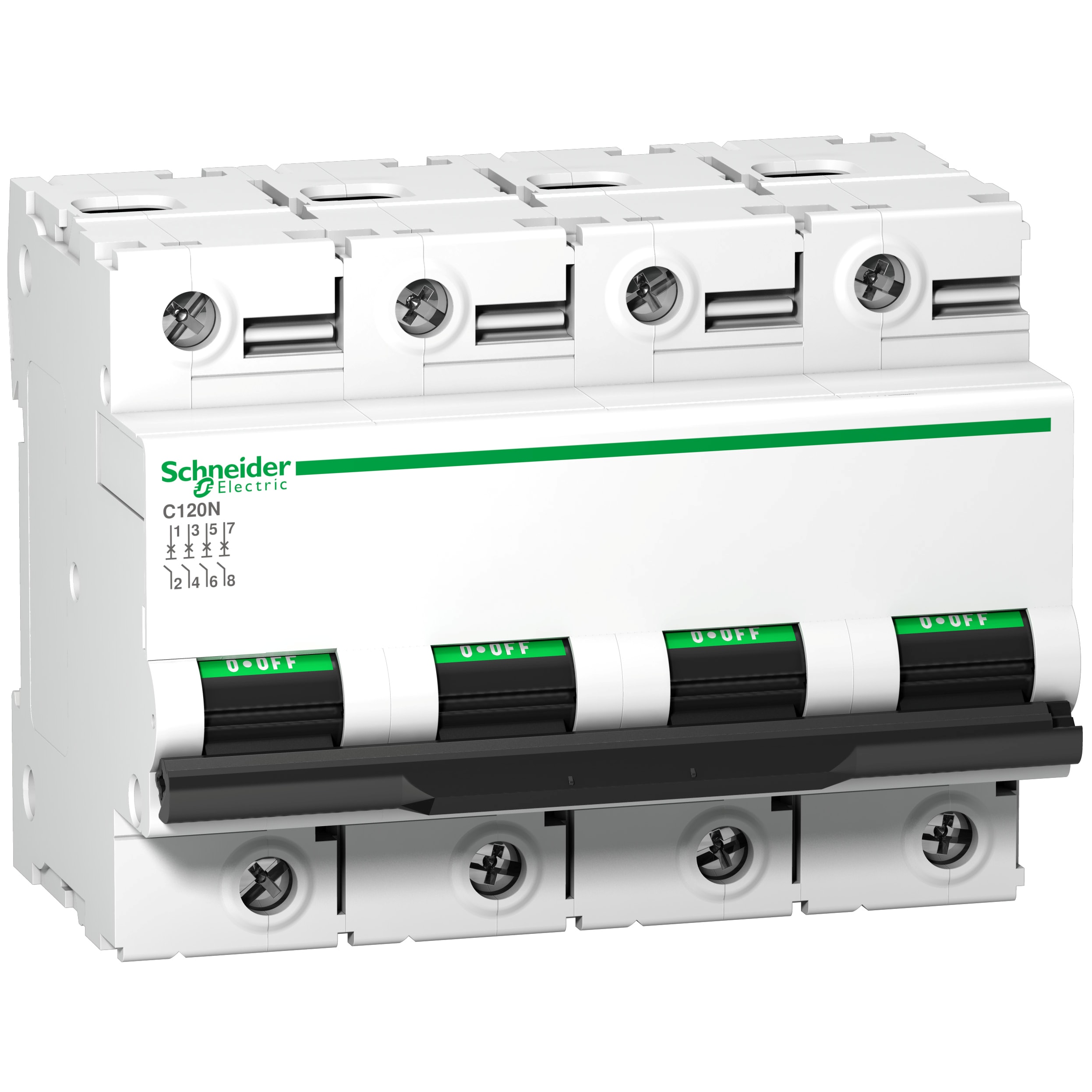 SCHNEIDER ELECTRIC - Interruttore magnetotermico C120N 4P B 100A 10000A A9N18354