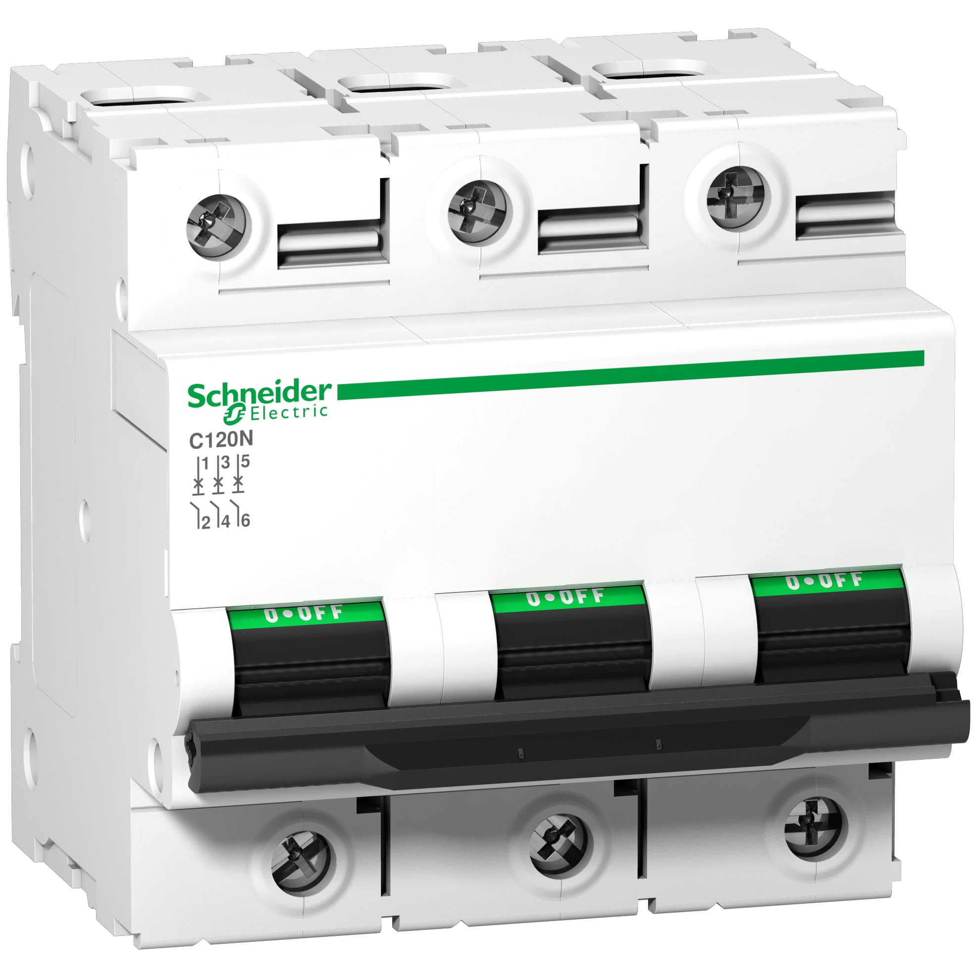 SCHNEIDER ELECTRIC - Interruttore magnetotermico (MCB), Acti9 C120N, 3P, 63A, curva D, 10000A (CEI EN 60898-1), 10kA (CEI EN 60947-2)