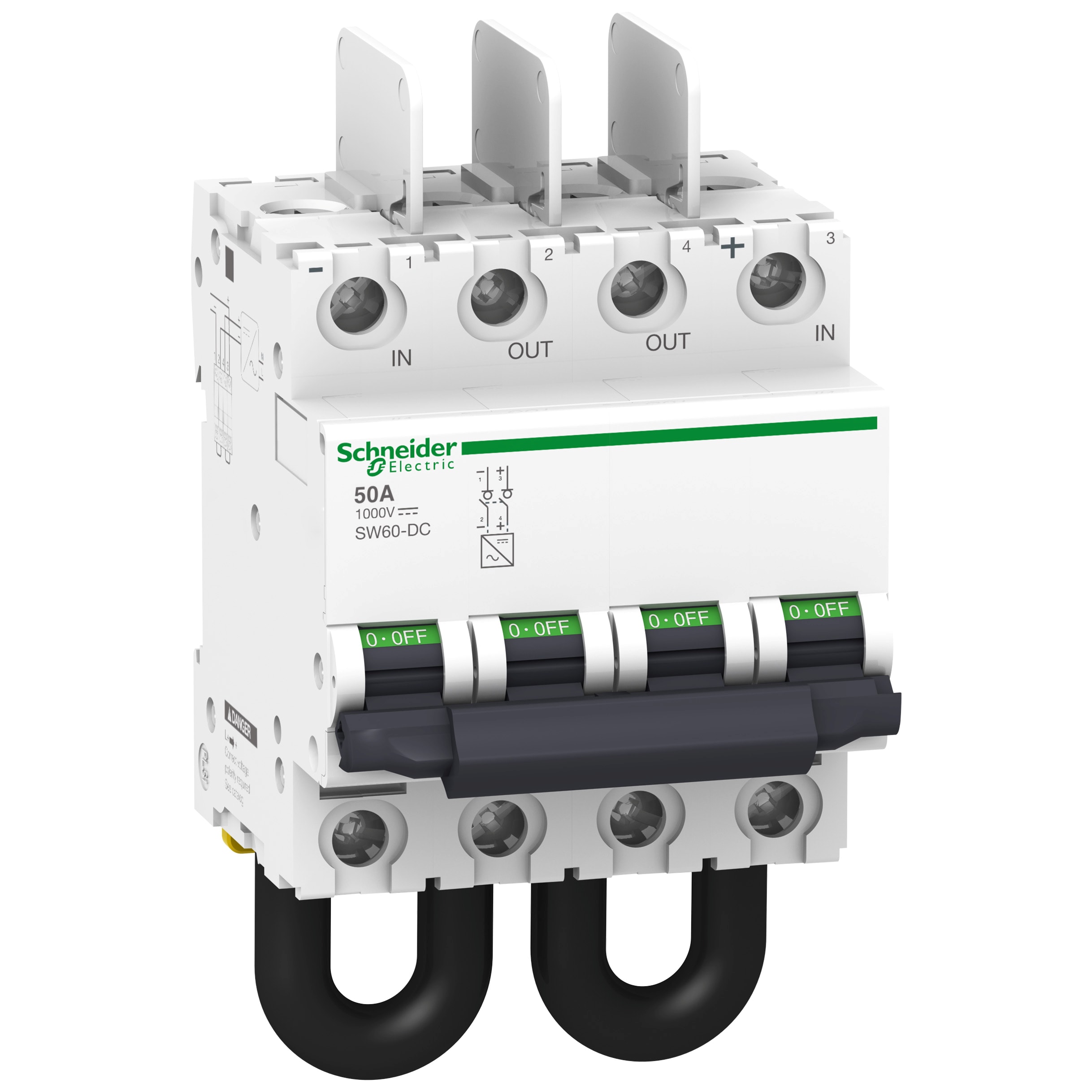 SCHNEIDER ELECTRIC - Sezionatore, Acti9, SW60-DC, 2P, 50A, 1000 V CC, fotovoltaico A9N61699