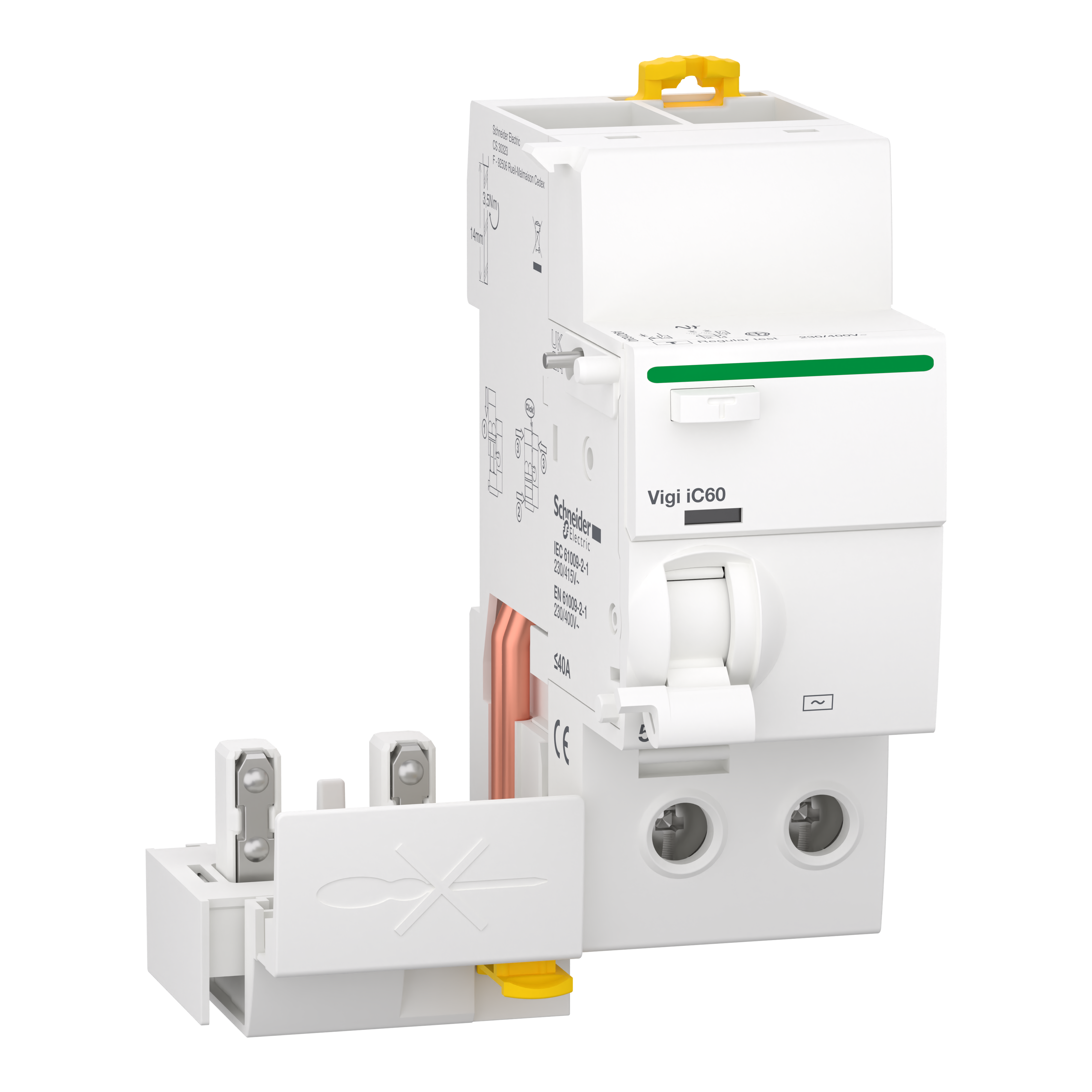 SCHNEIDER ELECTRIC - Blocco differenziale QuickVigi iC60 2P 40A 500mA Tipo AC A9Q16240