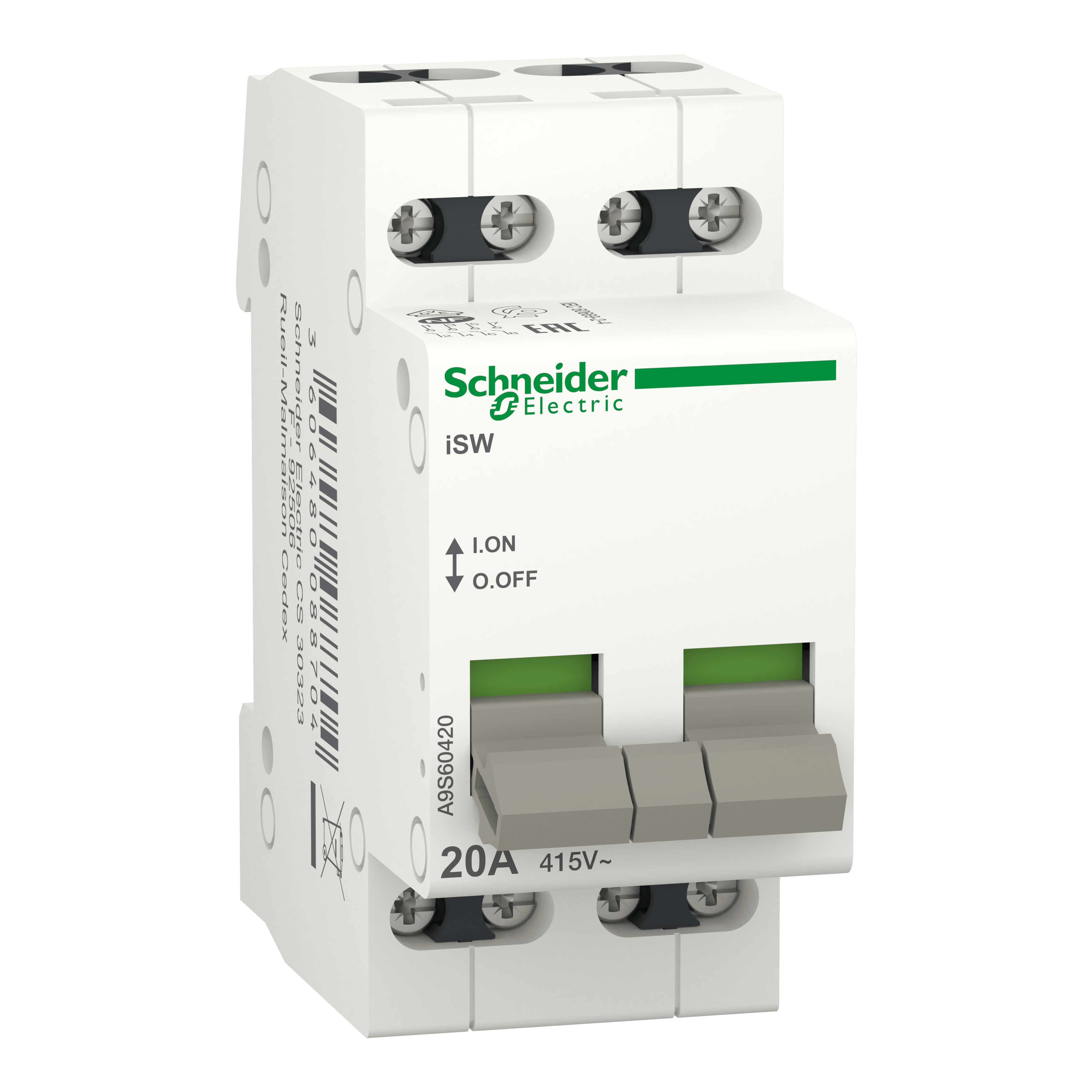 SCHNEIDER ELECTRIC - Interruttore sezionatore iSW 4P 20A A9S60420