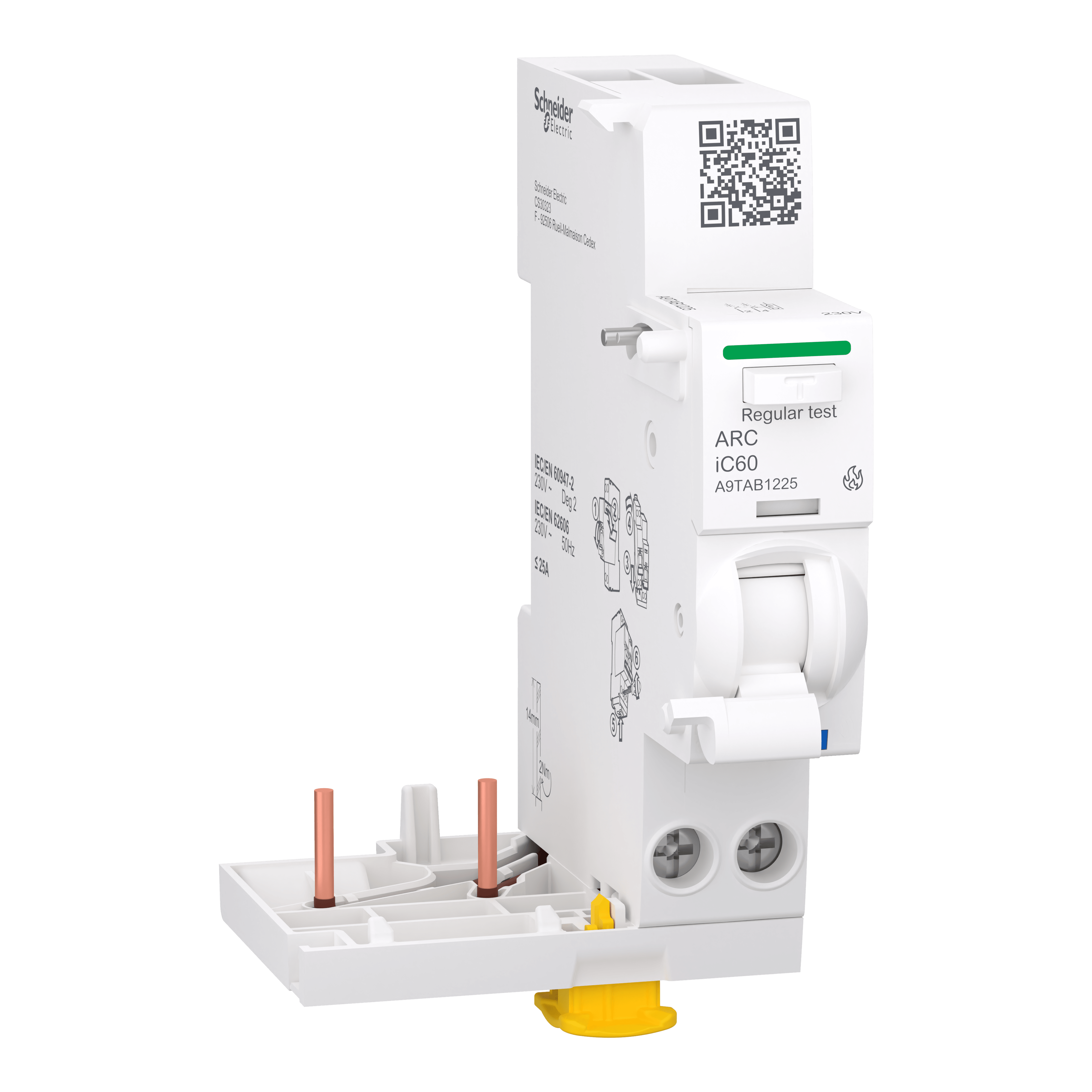 SCHNEIDER ELECTRIC - Blocco addizionale con protezione AFDD, Acti9 ARC iC60, 2P, 25A A9TAB1225