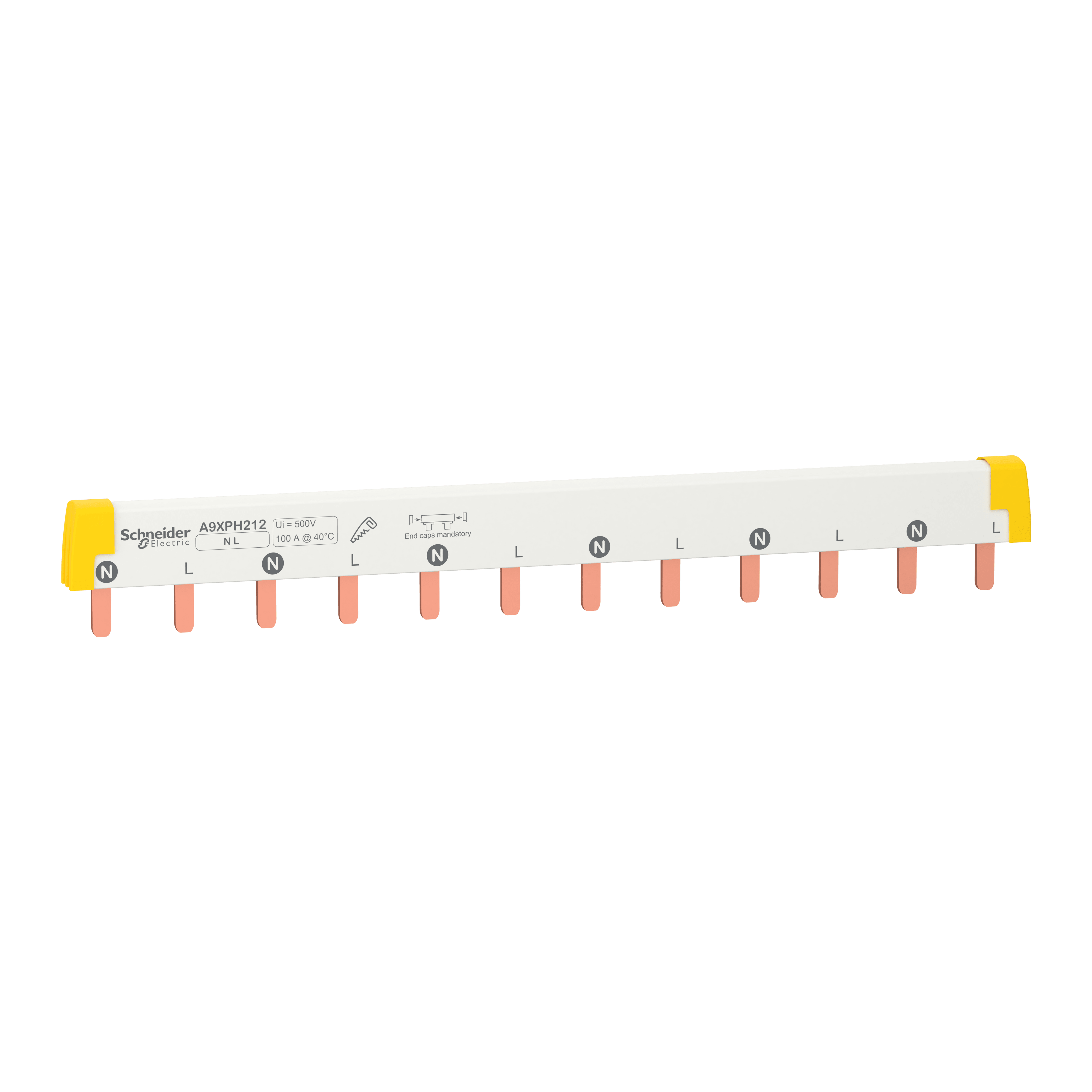 SCHNEIDER ELECTRIC - Accessorio, Acti9, Pettini, Pettine di distribuzione, L1L2, set da 1, connessione, 12 moduli da 18mm