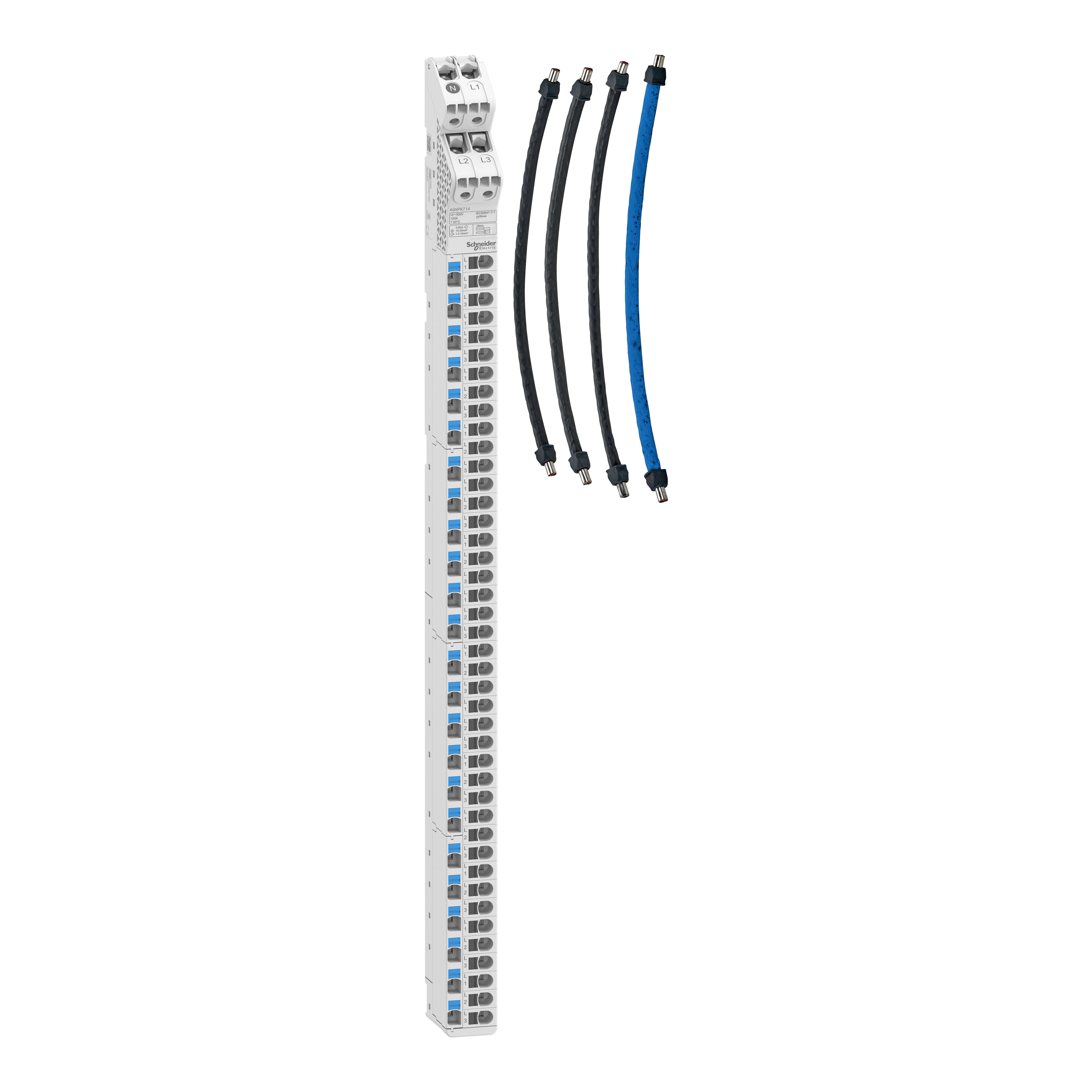 SCHNEIDER ELECTRIC - Ripartitore verticale, Acti9 VDIS, con cavi, 3P+N, 160A, 250/440VAC, 66 connessioni A9XPK715