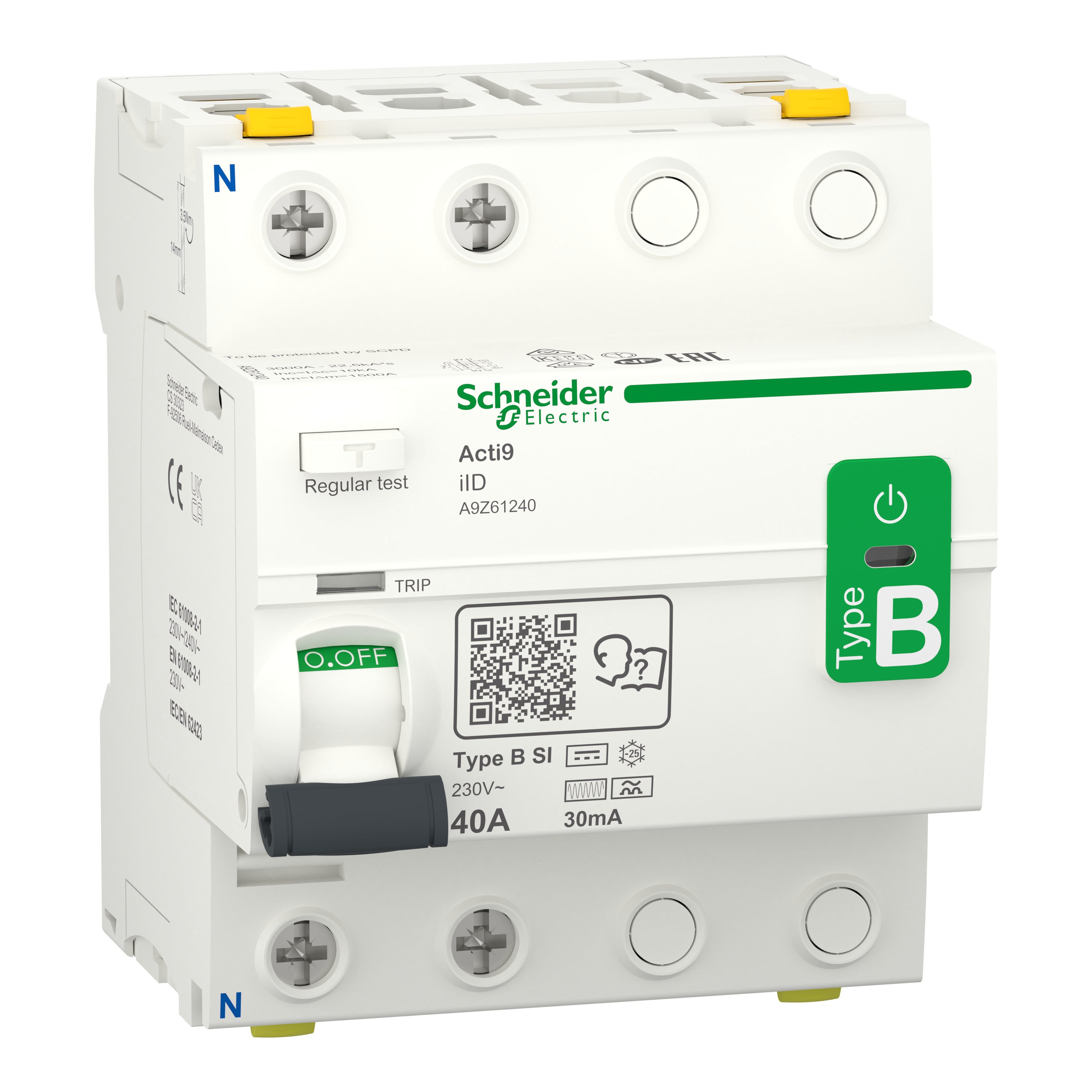 SCHNEIDER ELECTRIC - Interruttore differenziale iID B-SI 2P 40A 30mA A9Z61240