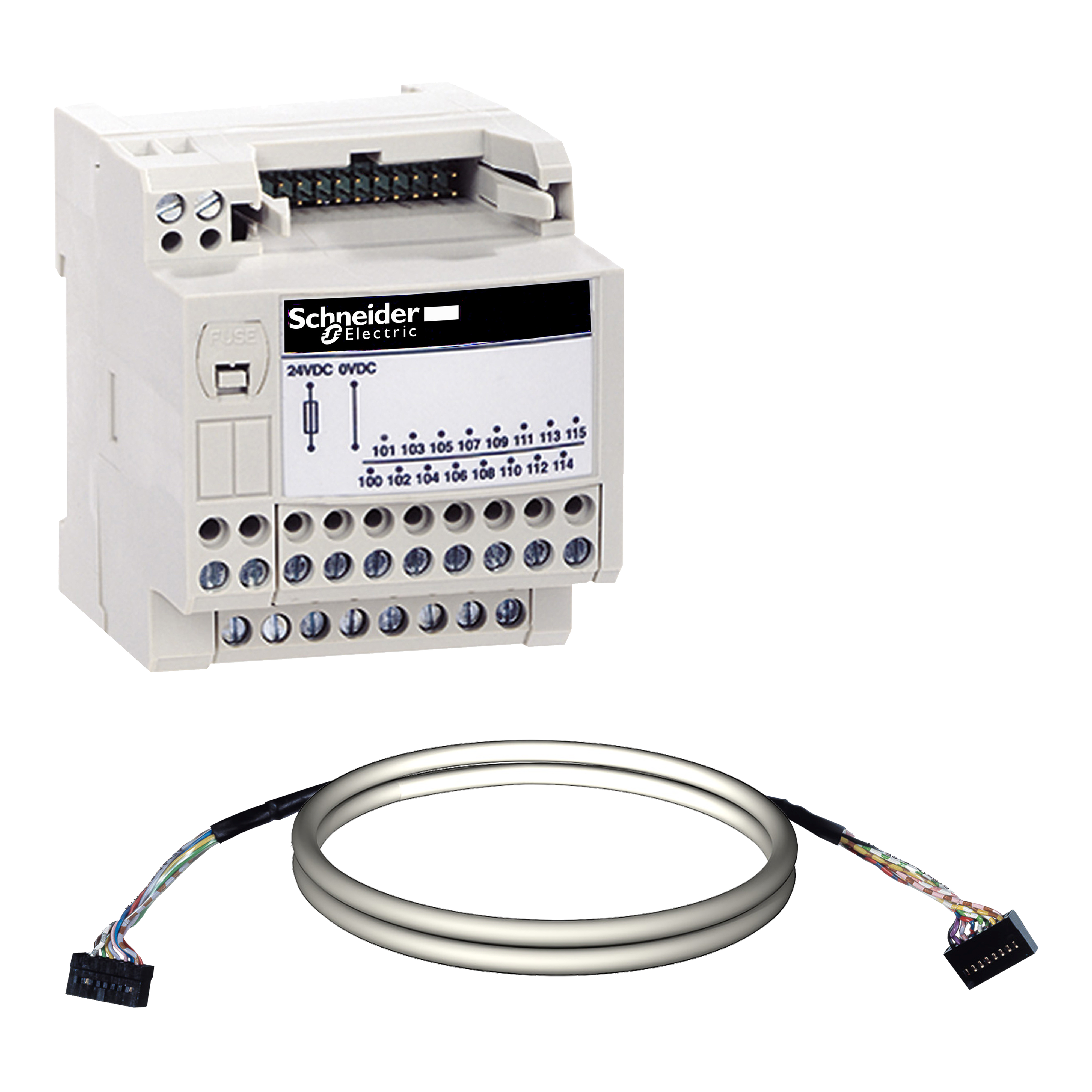 SCHNEIDER ELECTRIC - Sottobase di conn. passiva Modicon Telefast ABE 7, 16 input o output - Cavo Micro/Premium 1 m
