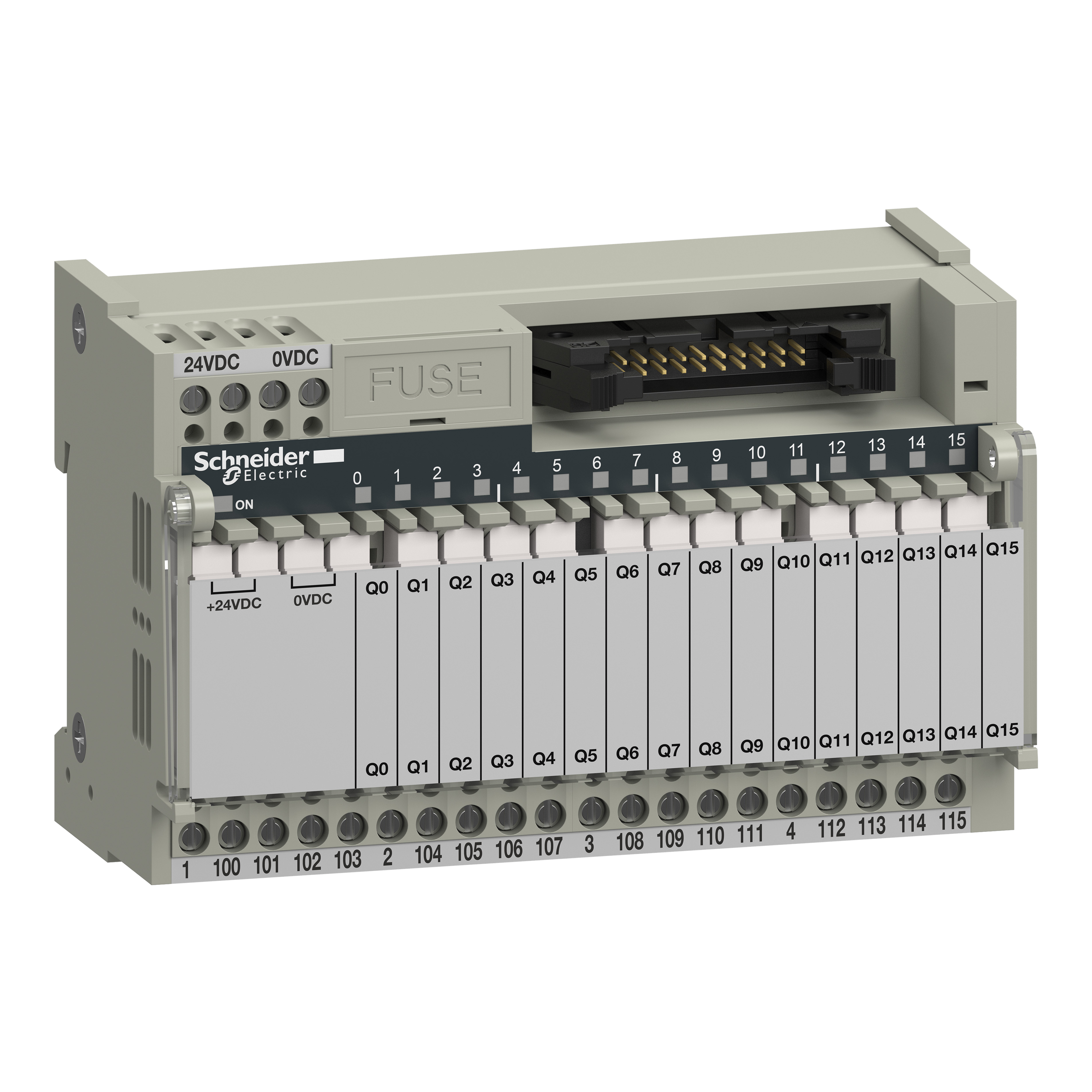 SCHNEIDER ELECTRIC - Sottobase - Relè elettromeccanici saldati ABE7 - 16 canali - Relè 5 mm