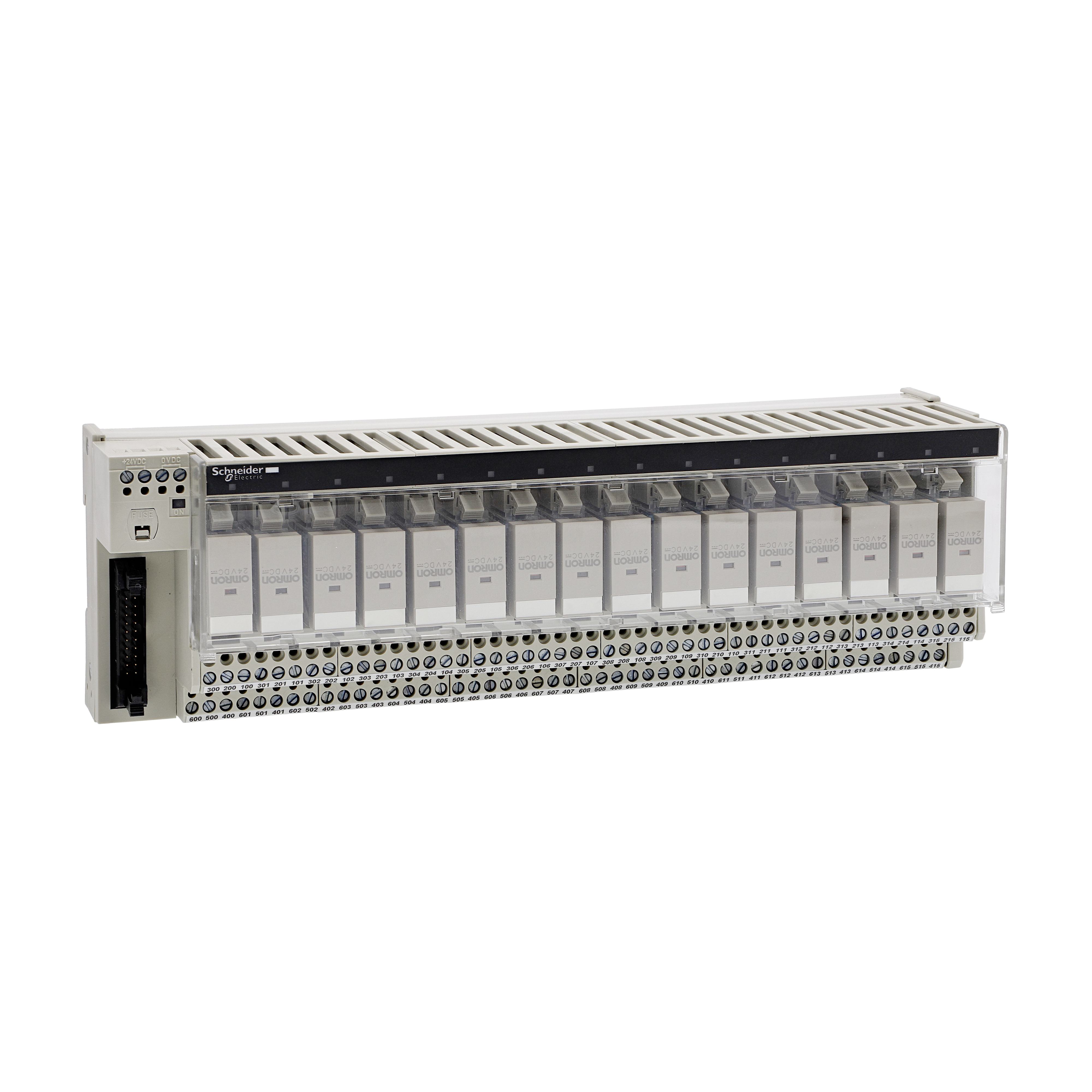 SCHNEIDER ELECTRIC - Sottobase - Relè elettromeccanici saldati ABE7 - 16 canali - Relè 12,5 mm