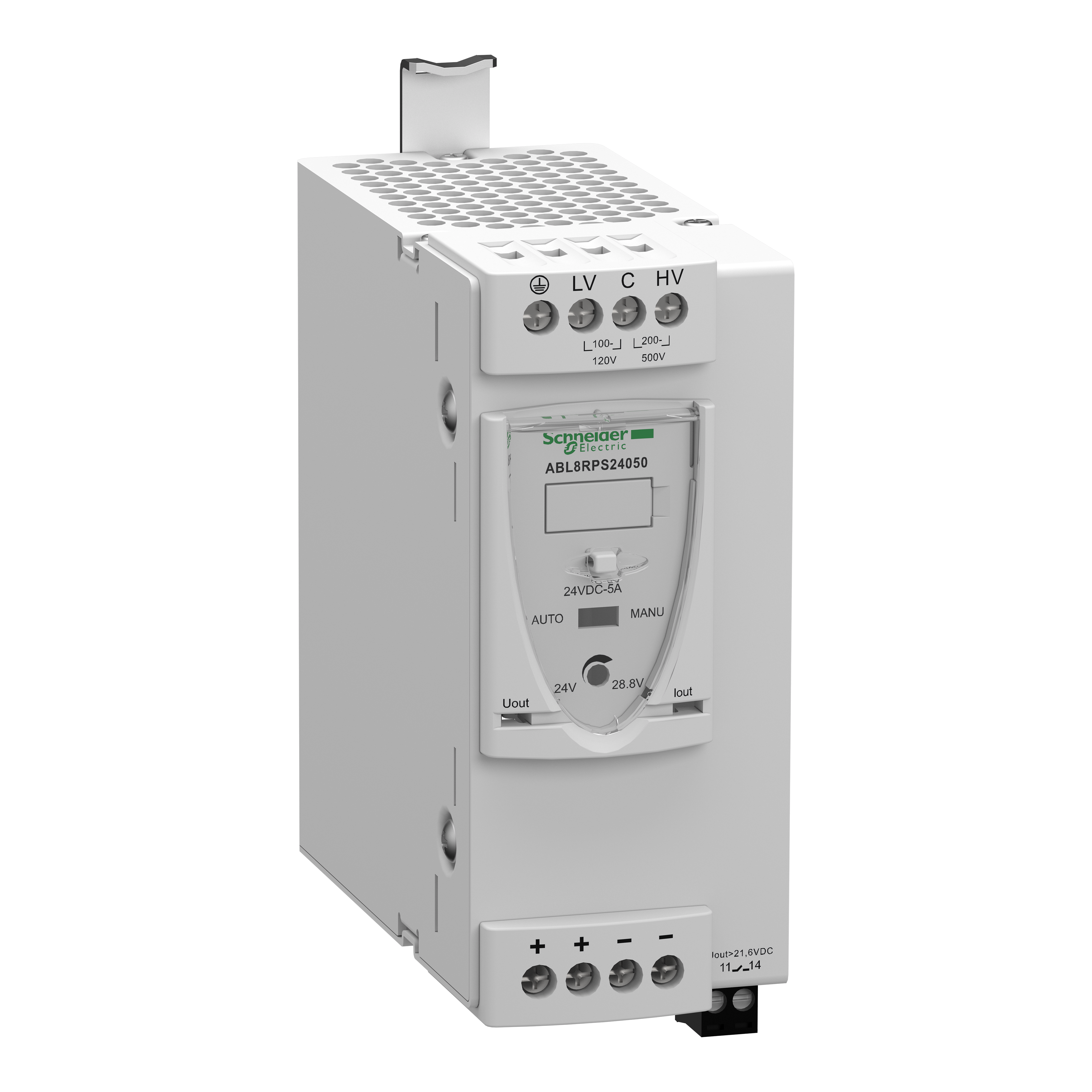 SCHNEIDER ELECTRIC - Alimentatore switching regolato, alimentatore modicon, 1 o 2 fasi, da 100 a 500 V, 24 V, 5 A