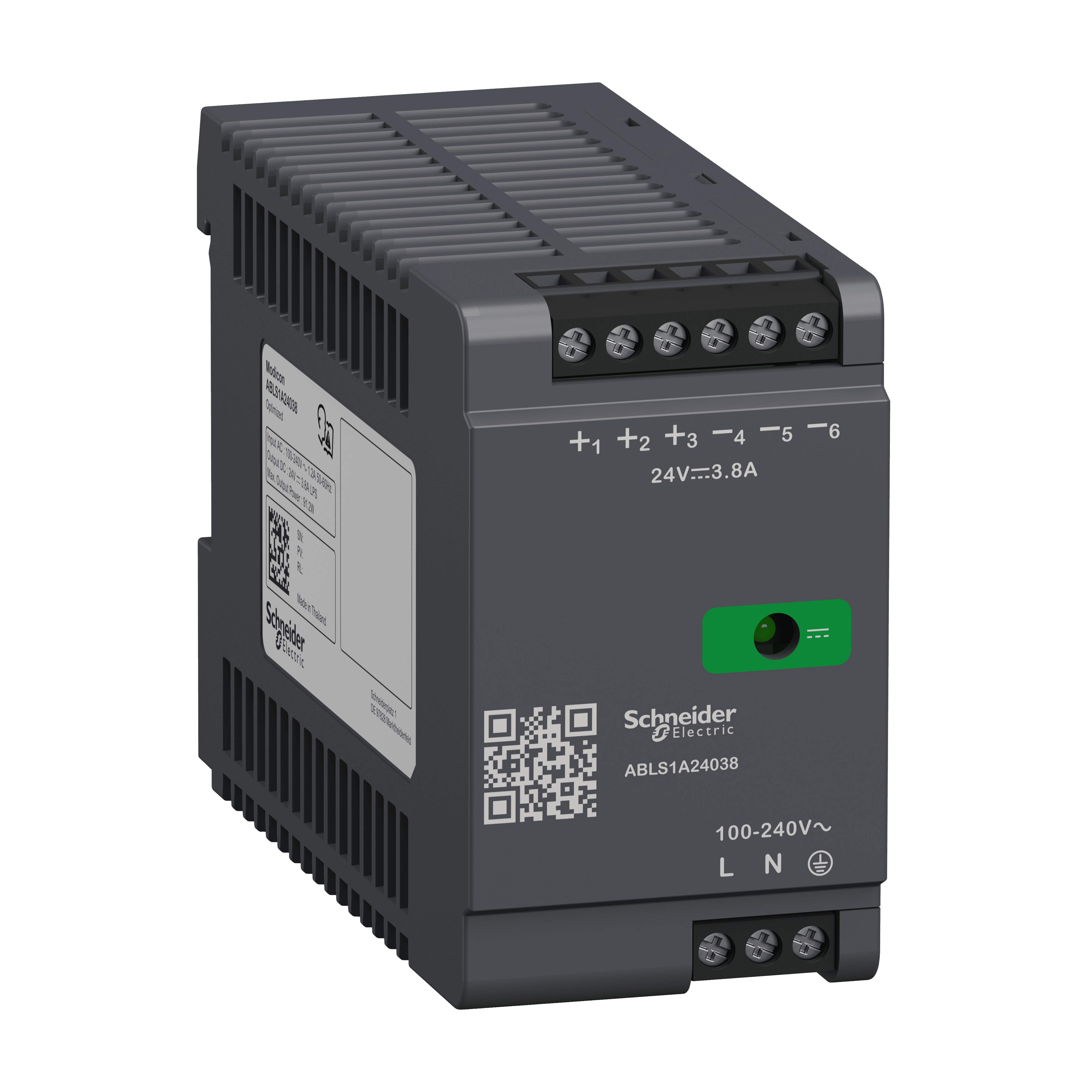 SCHNEIDER ELECTRIC - Alimentatori switching, 100-240 V AC, 24 V 3.8 A, monofase, Ottimizzato ABLS1A24038