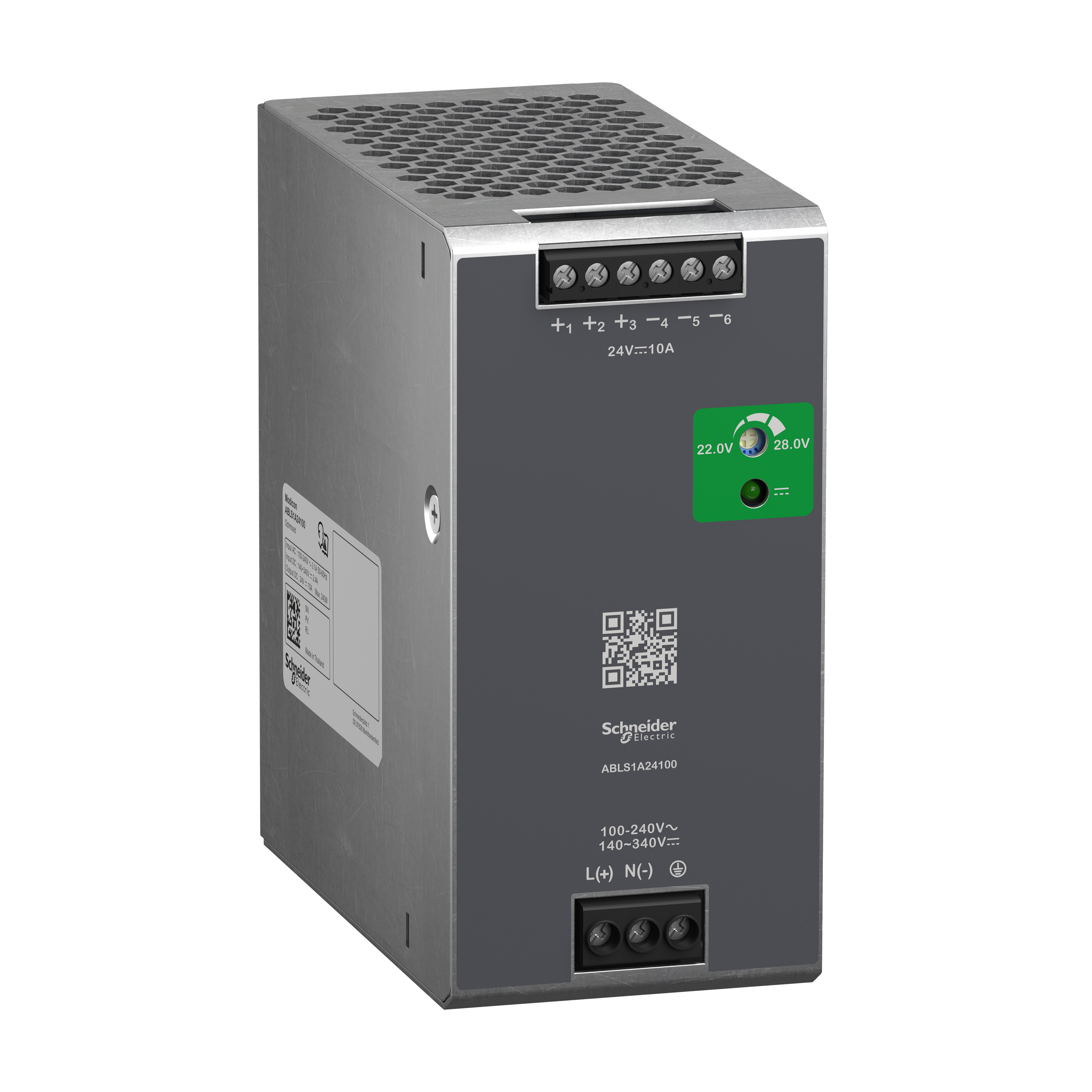 SCHNEIDER ELECTRIC - Alimentazione regolata, da 100 a 240 V CA, 24 V, 10 A, monofase, ottimizzata ABLS1A24100