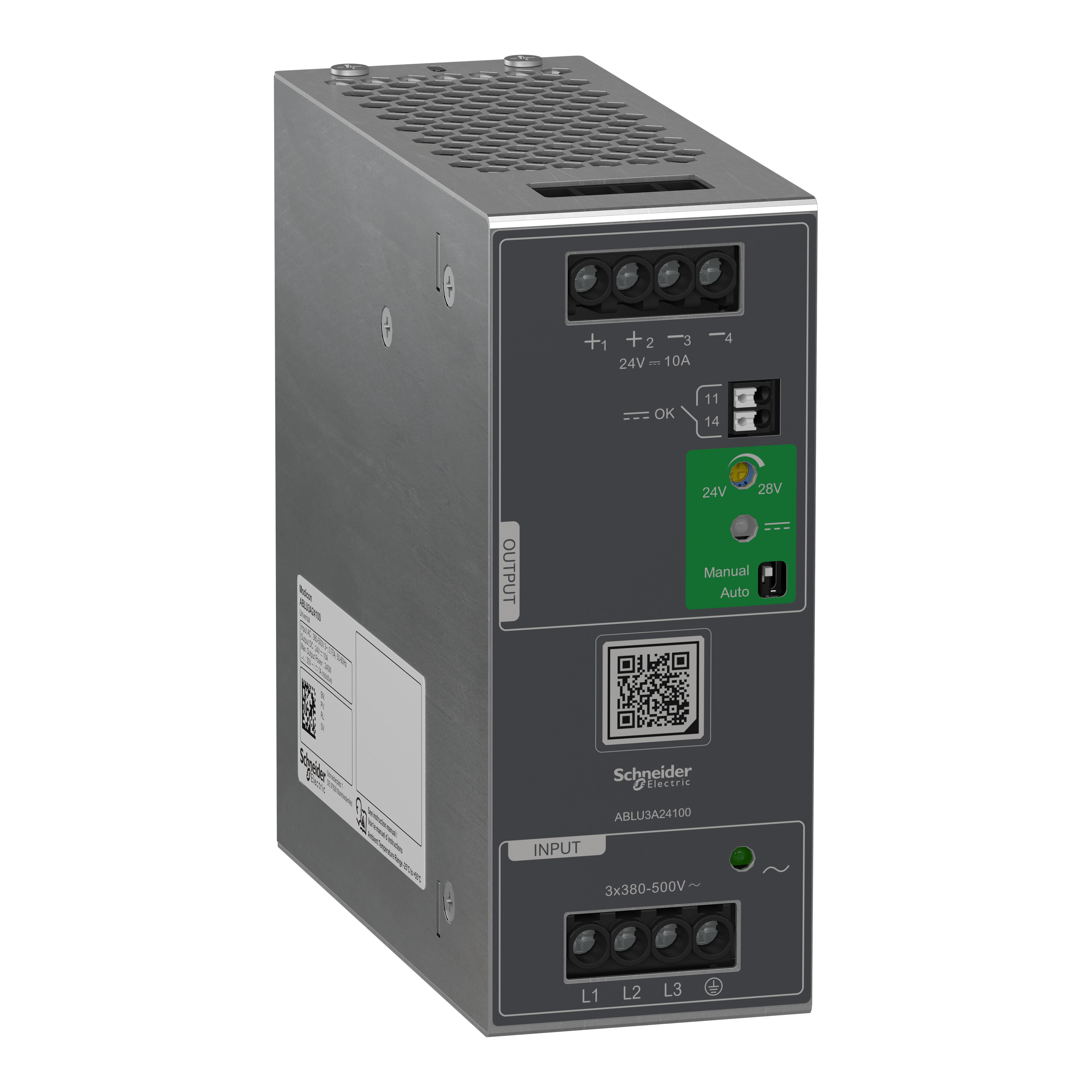 SCHNEIDER ELECTRIC - Alimentatore con commutazione regolata, 380...500V AC, 24V, 10A, Trifase, Universale ABLU3A24100
