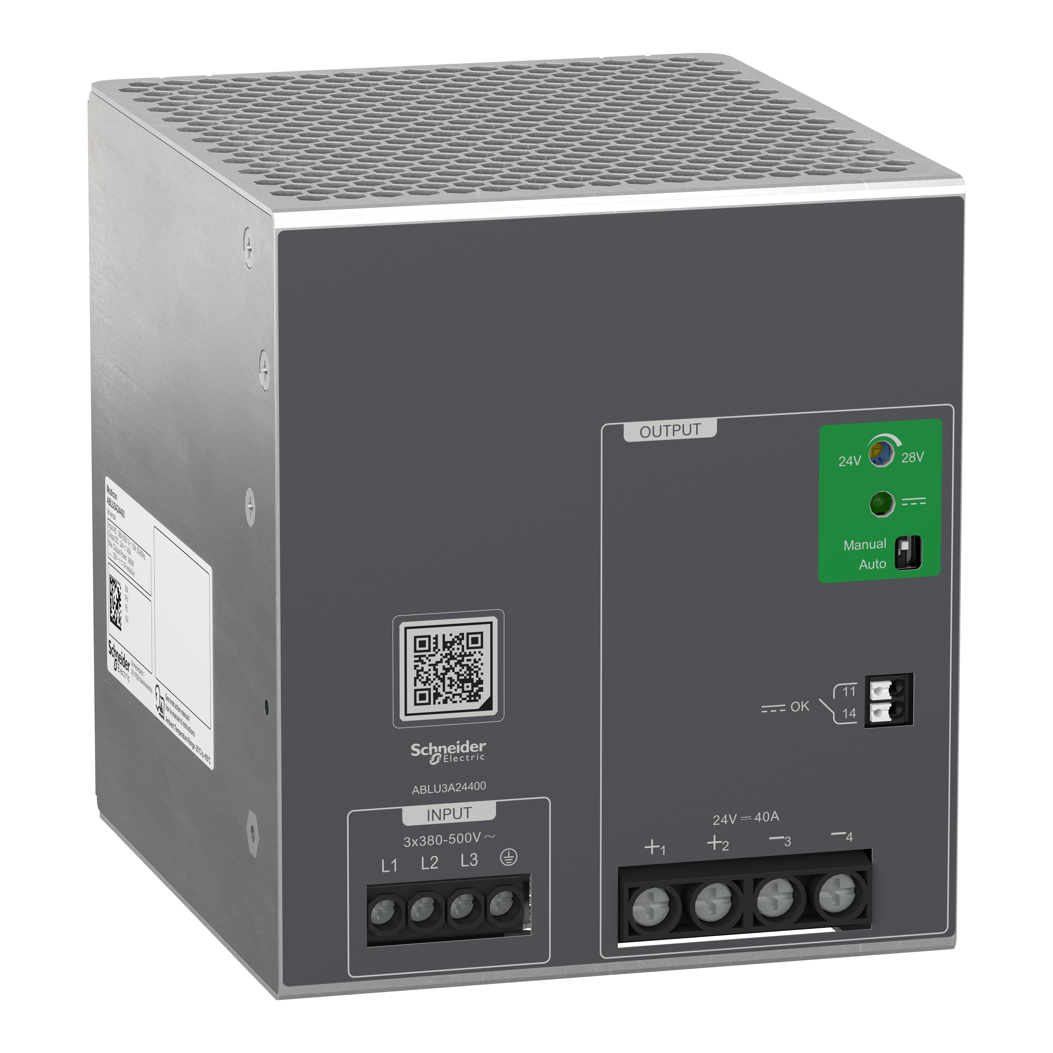 SCHNEIDER ELECTRIC - Alimentatore con commutazione regolata, 380...500V AC, 24V, 40A, Trifase, Universale ABLU3A24400