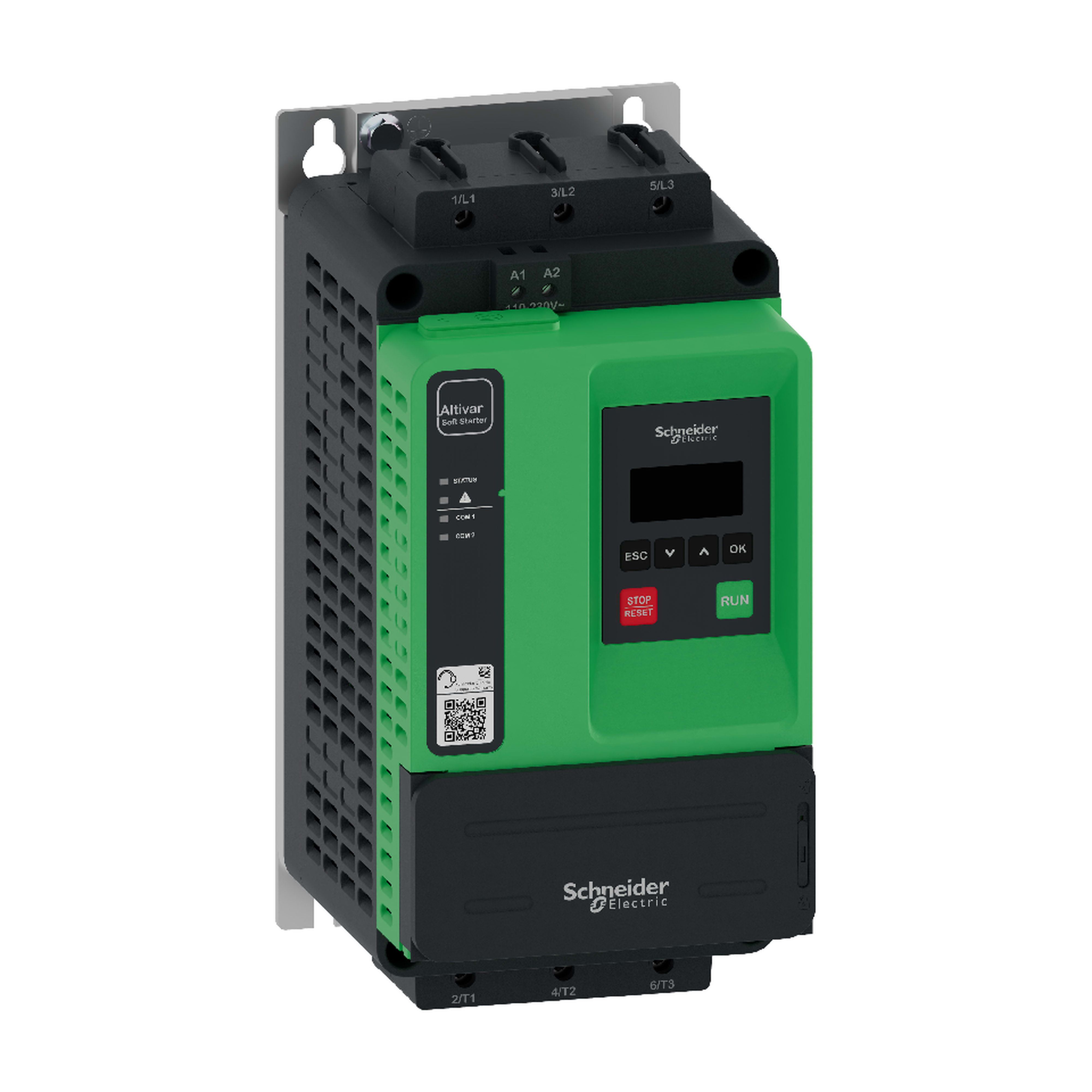 SCHNEIDER ELECTRIC - Avviatore statico Altivar ATS430, 32A, da 208 a 600V CA, alimentazione di controllo da 110 a 230V CA