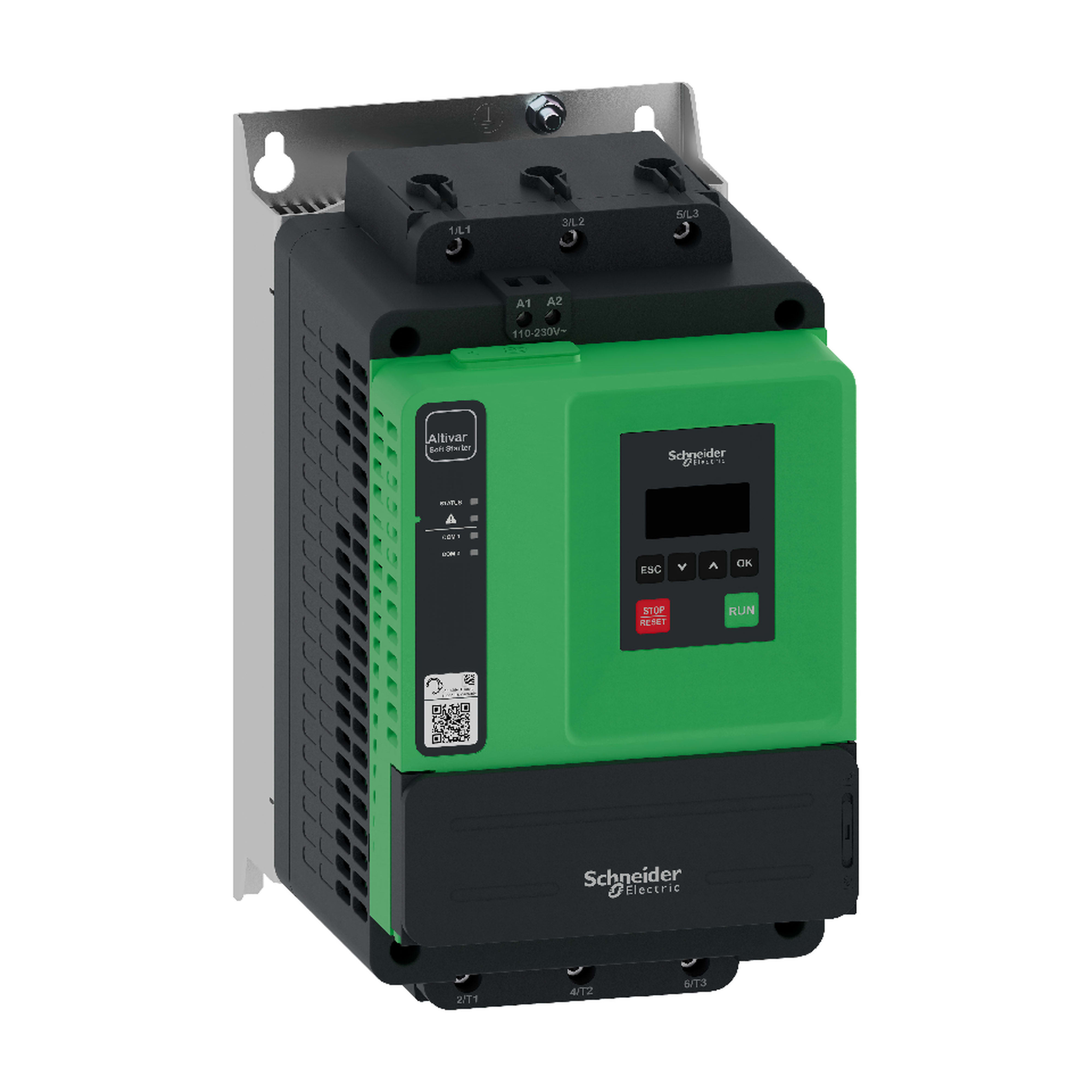 SCHNEIDER ELECTRIC - Avviatore statico Altivar ATS430, 75A, da 208 a 600V CA, alimentazione di controllo da 110 a 230V CA